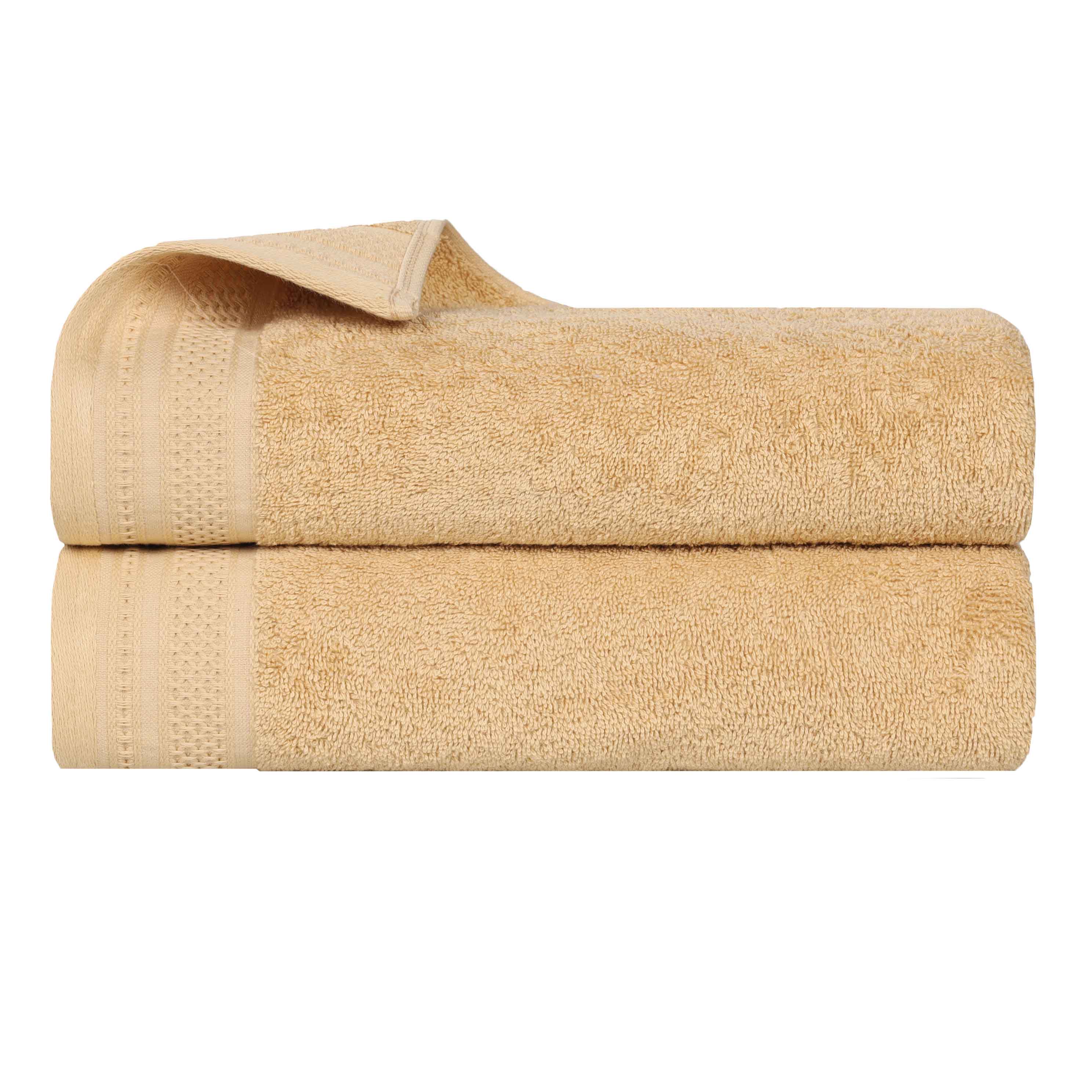 Premium Honeycomb Waffle Weave Cotton Bath Towels Set of 2 - Ultra Soft & Absorbent Luxury Bath Sheets for Spa, Hotel & Home Use