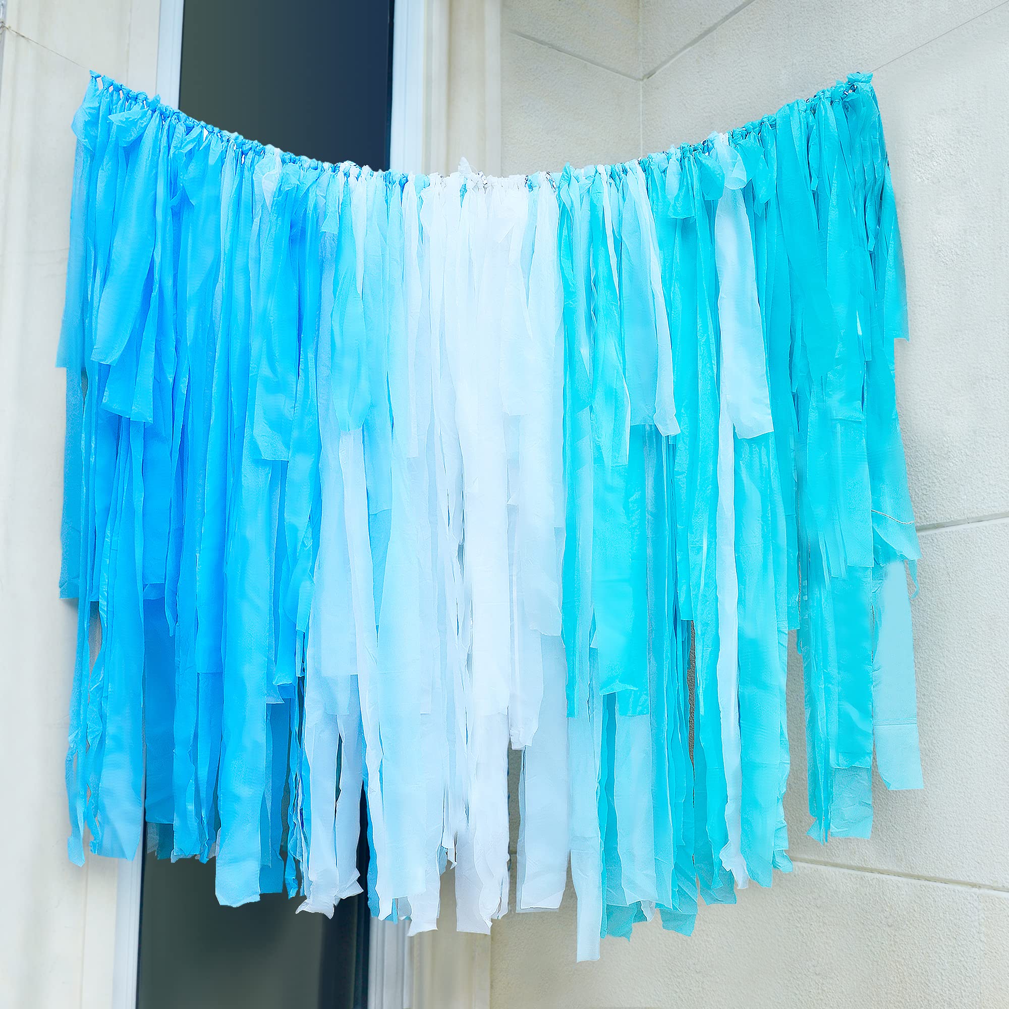 50pcs Teal Blue Plastic Fringe Streamers - 24 Color Party Decorations for Under The Sea Birthday, Ocean Theme Baby Shower & Backdrop Decor - Perfect for DIY Party Decor, Photo Booth Backgrounds & Event Styling