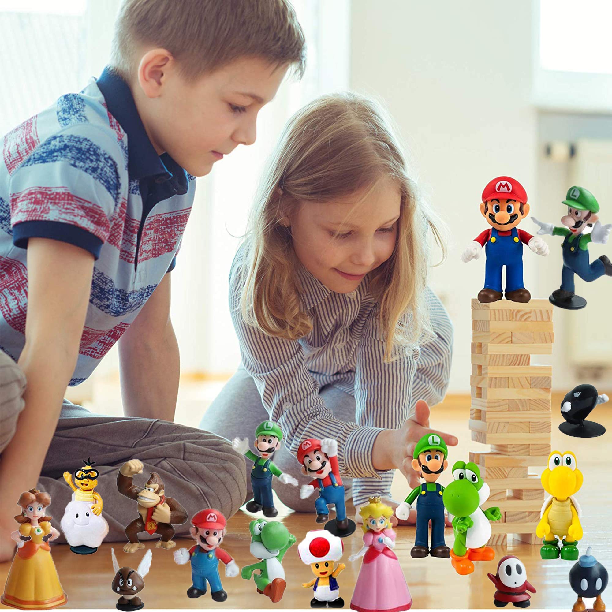Super Mario Action Figure Toys Set - 18pcs PVC Collectible Dolls for Kids Birthday Party Decorations & Gifts | Perfect for Game-Themed Parties, Room Decor, and Nintendo Fans Collection
