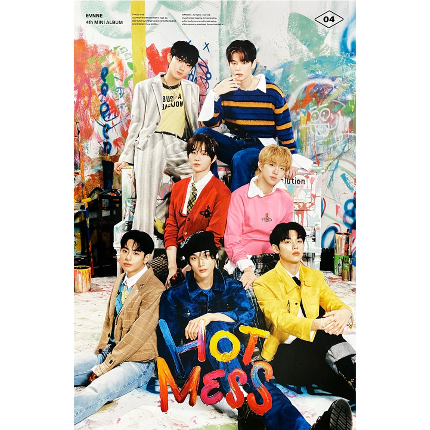 EVNNE 4th Mini Album 'HOT MESS' Official Poster - Kpop Merchandise for Fans, Room Decor & Gift Idea