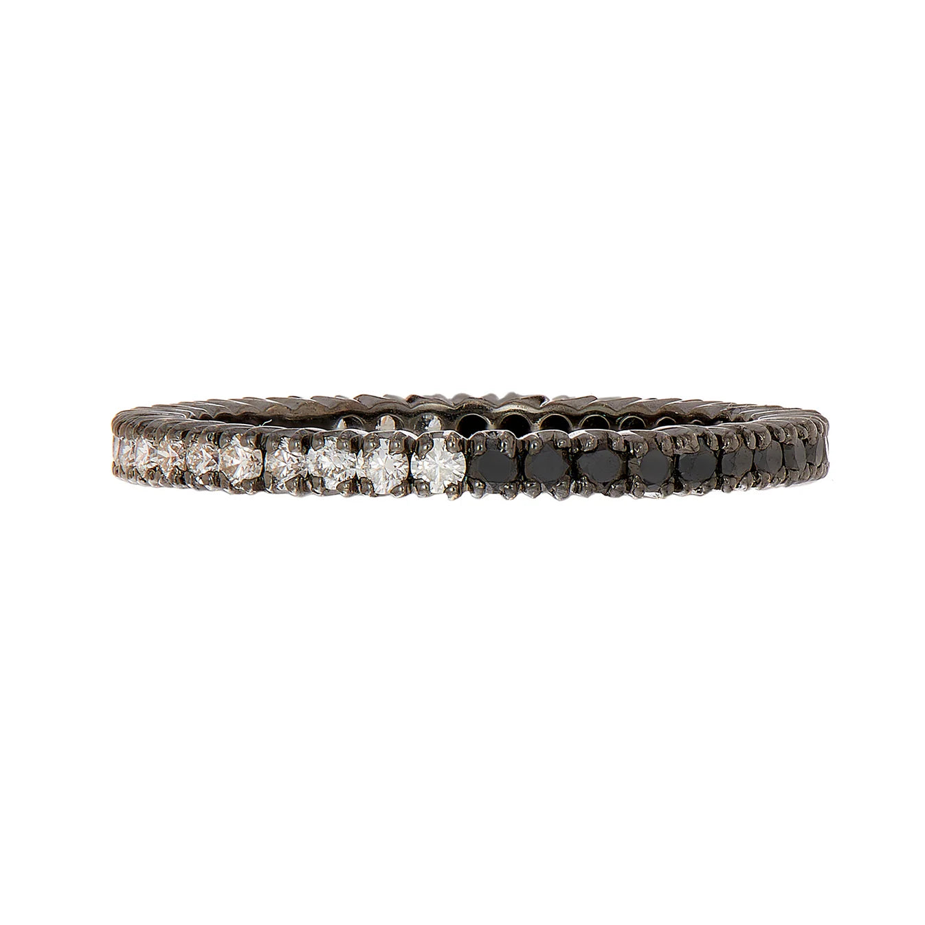 Sethi Couture Black and White Diamond Wedding Band Ring for Women – Elegant Stackable Bridal Jewelry for Engagement, Anniversary & Special Occasions