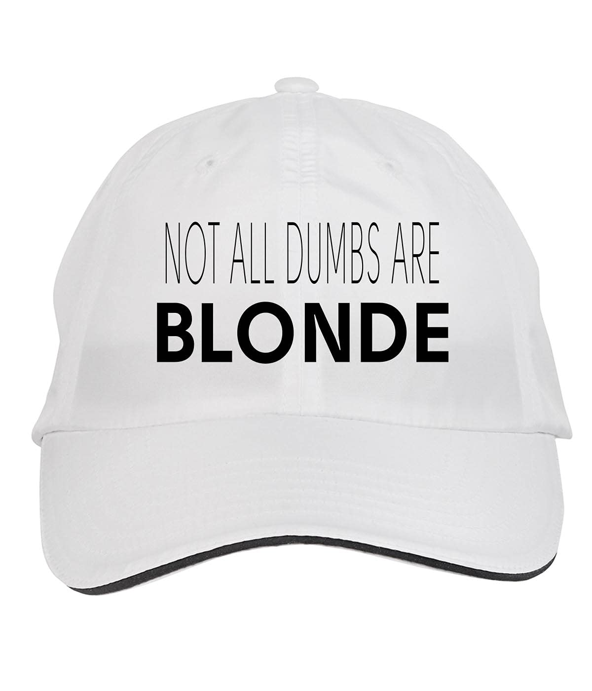 Makoroni - Adjustable Blonde Joke Hat for Women & Men, Funny NOT All DUMBS are Blonde Baseball Cap - White | Perfect for Parties, Costumes & Gag Gifts