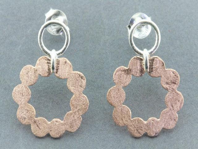 Floating Cloud Stud Earrings - Rose Gold on Silver - Perfect for Everyday Wear & Special Occasions