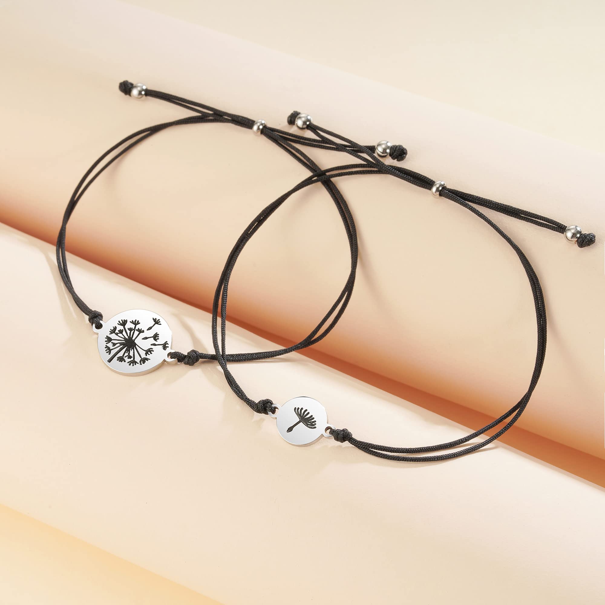 MANVEN Mother Daughter Matching Bracelets Set - Heart Wish Bracelets for Back to School, Separation Anxiety Gift | Perfect Preschool Present for Mommy and Me Bonding