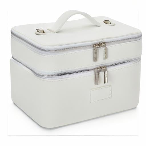 ETOILE Large Travel Makeup Bag with Mirror & Divider - Perfect for Vanity & Vacation