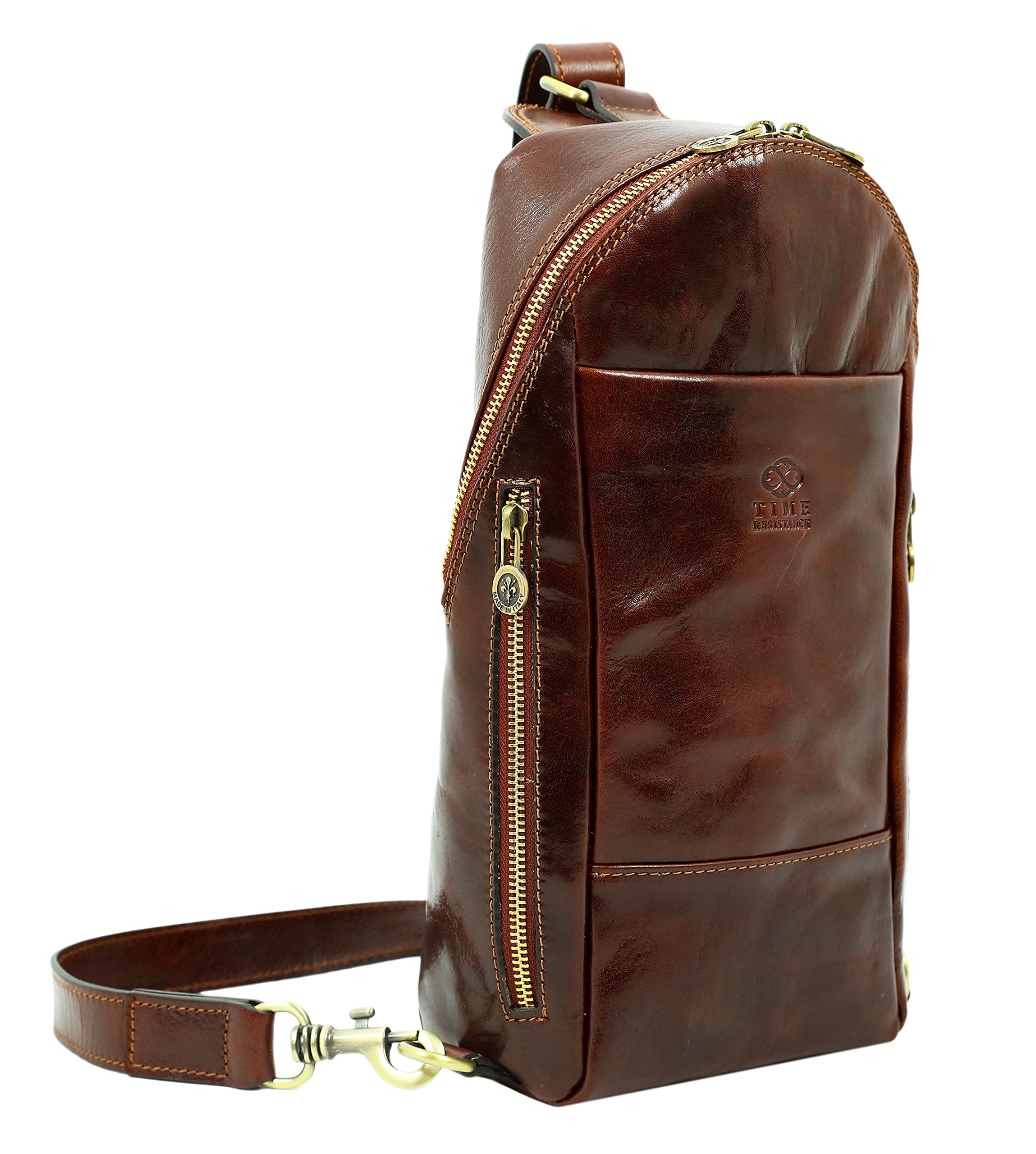Time-Resistant Leather Crossbody Bag for Men & Women - Handmade Brown Messenger Sling Bag & Shoulder Backpack - Perfect for Work, Travel & Daily Commute