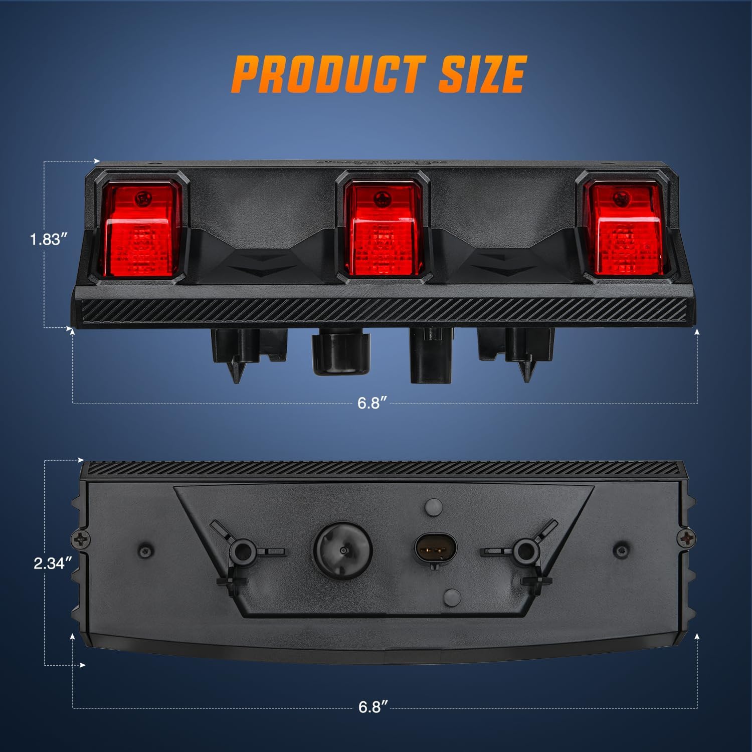 2023 Jeep Wrangler JL/JLU Third Brake Light Upgrade - High Visibility LED Replacement for 2018-2023 Models - Perfect for Off-Roading & Night Driving