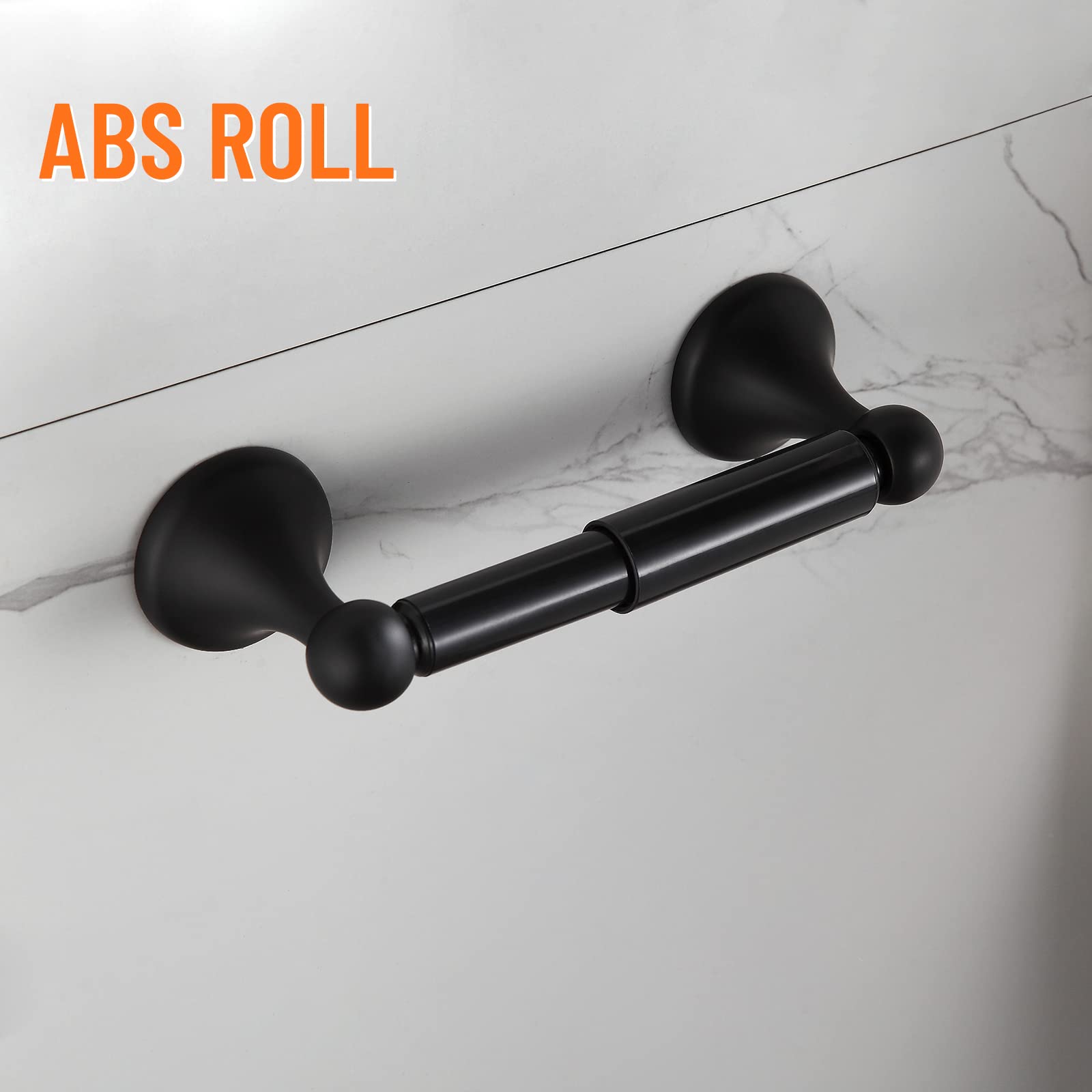 BGL Matte Black 4-Piece Bathroom Hardware Set - Adjustable Expandable Towel Bar, Wall Mounted Robe Hook, Toilet Paper Holder & Towel Ring | Modern Bathroom Accessories for Home & Hotel Decor