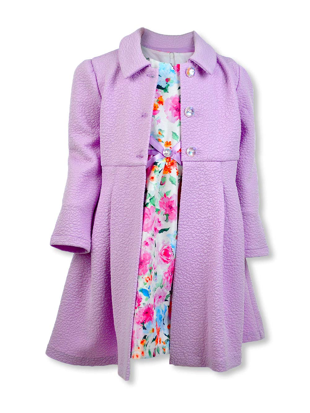 Bonnie Jean Baby Girls' Houndstooth Coat & Dress Set - Stylish 2-Piece Outfit for Special Occasions, Holidays, and Family Photos