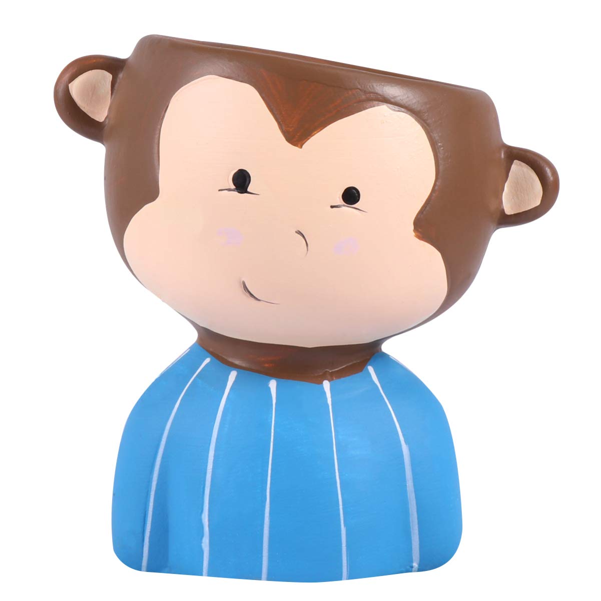 DOITOOL Cartoon Animal Ceramic Succulent Planter - Cute Monkey Design Flower Pot for Cactus & Small Plants | Perfect for Home Decor, Office Desk & Gift Ideas