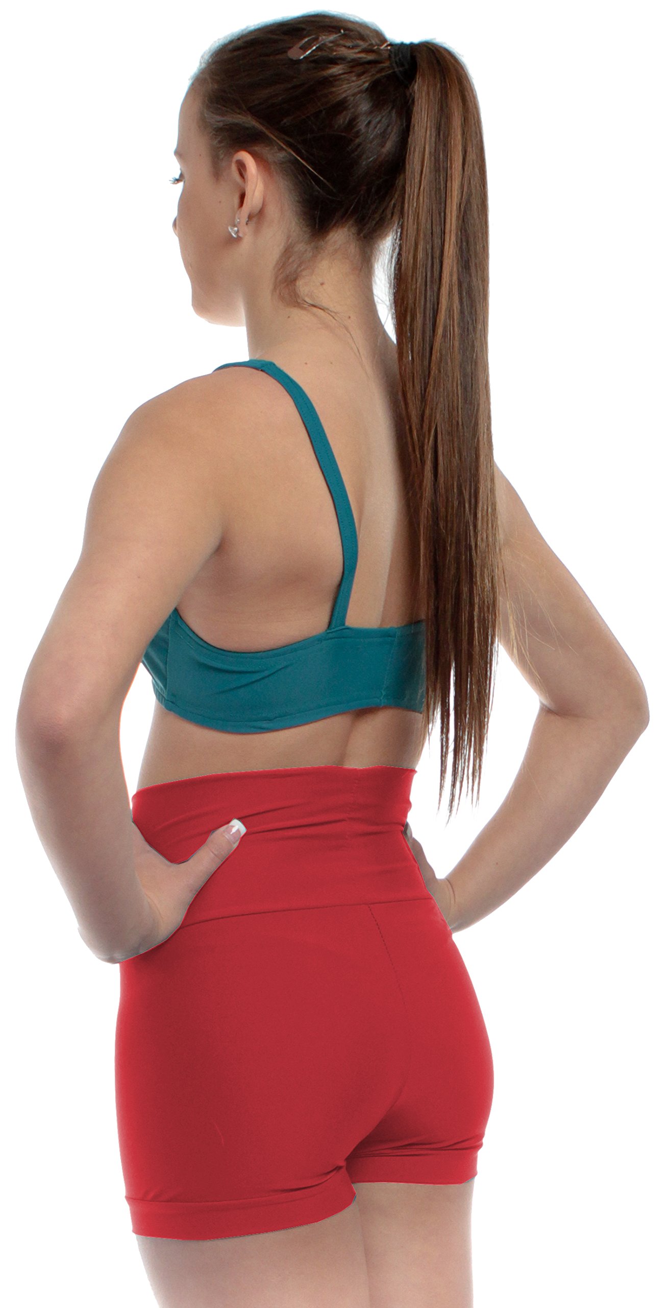 B Dancewear Women's High Waisted Dance Shorts - Comfortable & Stretchy Adult Sizes for Ballet, Jazz, Yoga & Workout