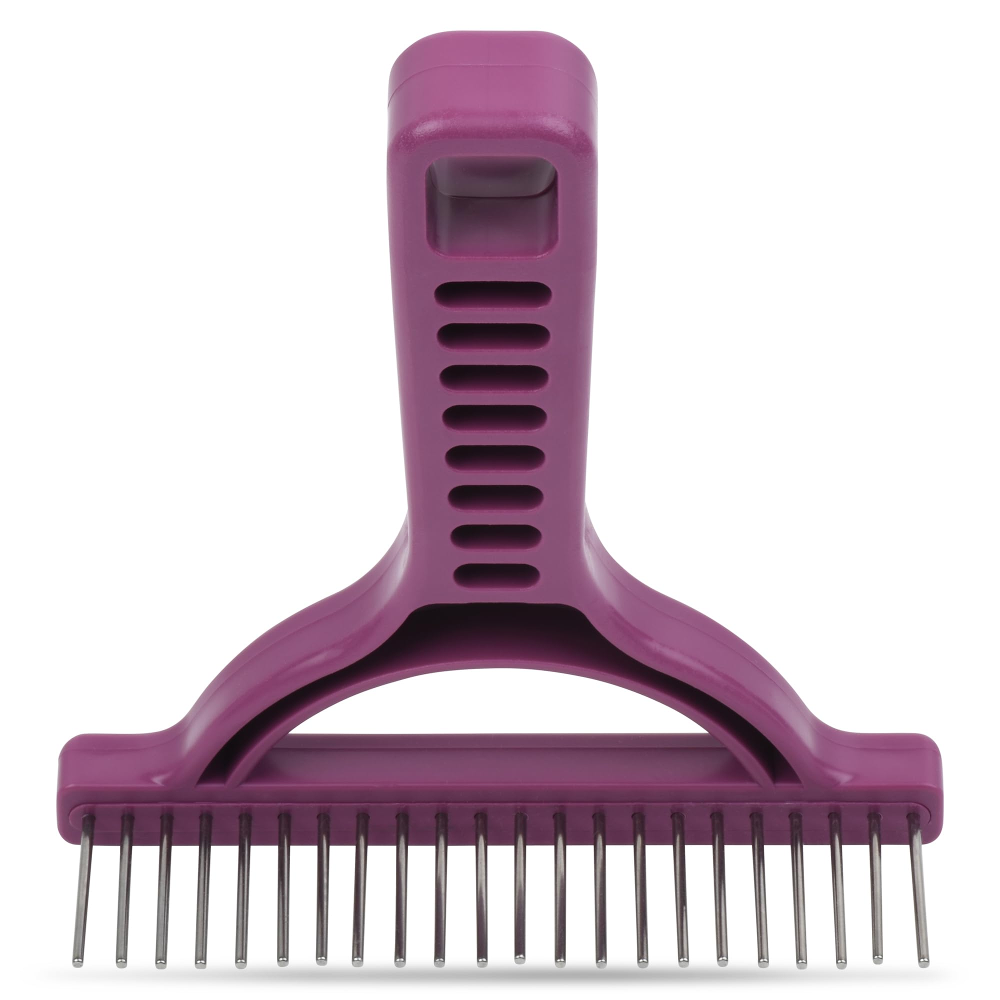 **The Untangler Pet Grooming Brush - Silky Smooth Rotating Teeth for Easy Shedding & Hair Collection (Purple, Extra-Long) - Perfect for Dogs & Cats with Long Hair**
