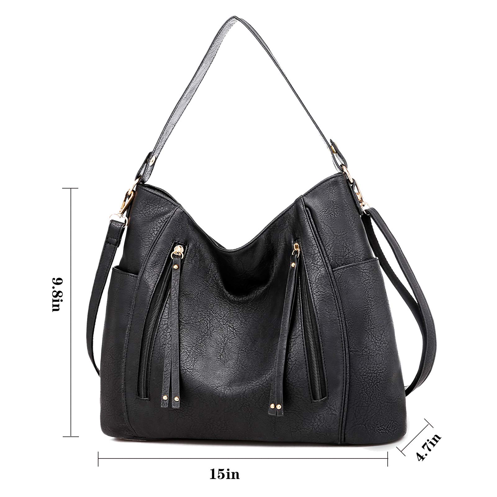 Stylish Women's PU Leather Hobo Shoulder Bag - Large Capacity Crossbody Purse with Zipper for Daily Use, Work & Travel | Fashionable & Functional Handbag