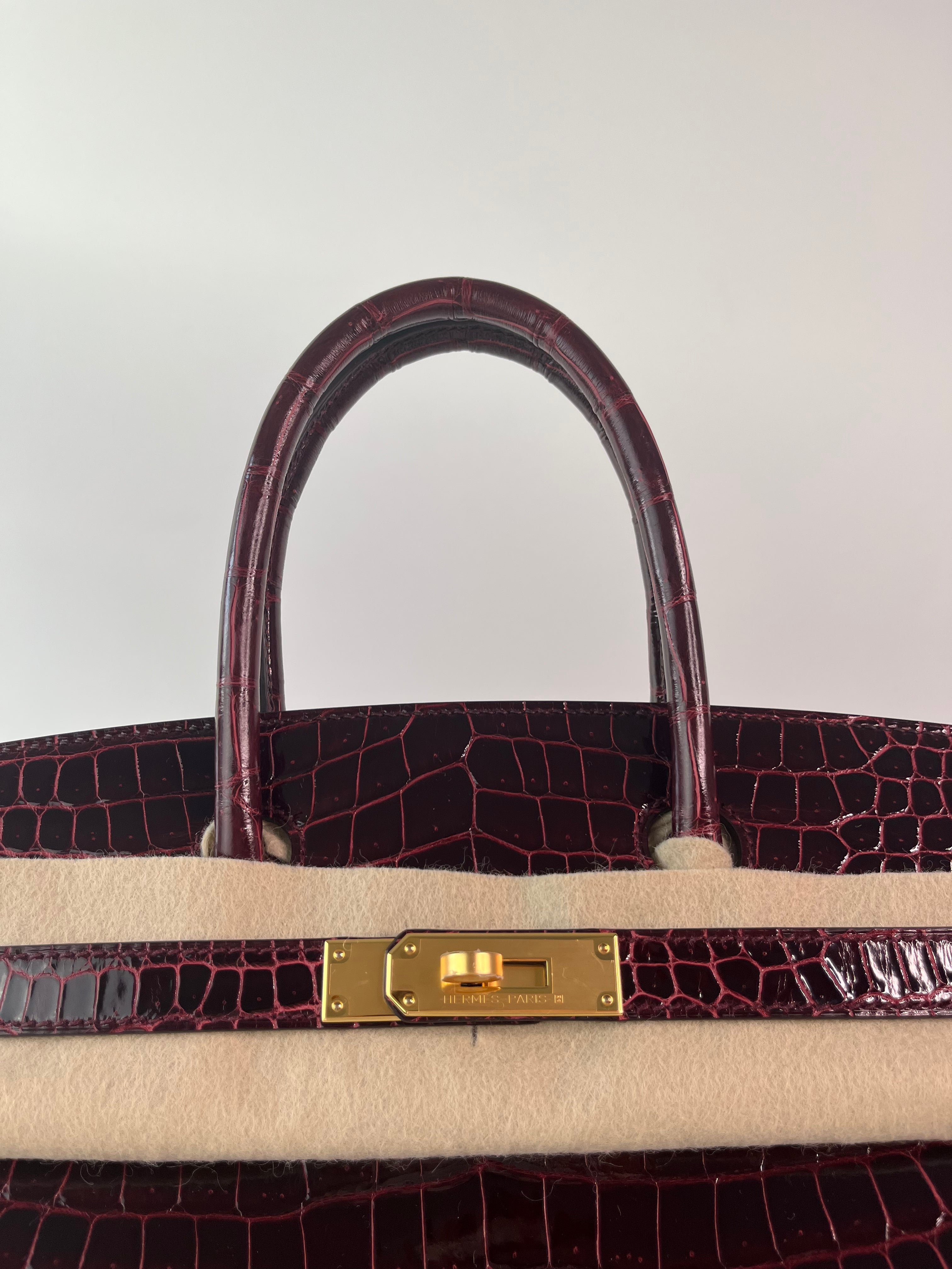 Authentic Hermès Birkin 30 Handbag in Bordeaux Leather with Gold Hardware - Luxury Tote Bag for Women, Perfect for Work, Travel & Special Occasions