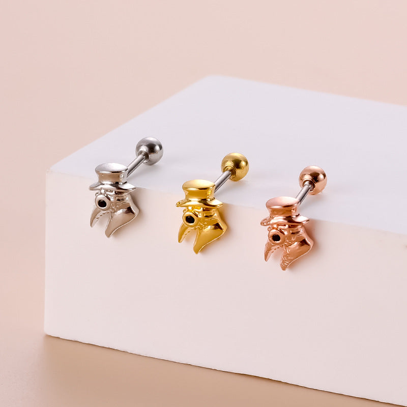 20G Sword Earring Stud Cross Helix Piercing - Stainless Steel Cartilage Jewelry for Women & Men | Perfect for Gothic, Punk, and Alternative Fashion Styles