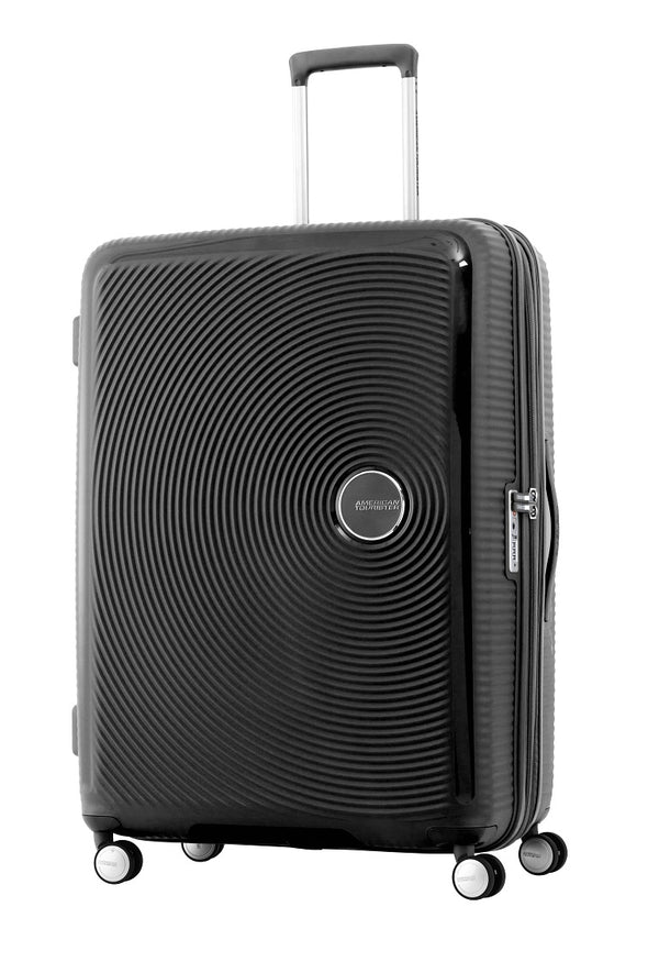American Tourister Curio 2.0 55cm Carry-On Luggage - Lightweight Small Suitcase with Spinner Wheels, Black - Perfect for Weekend Trips & Business Travel