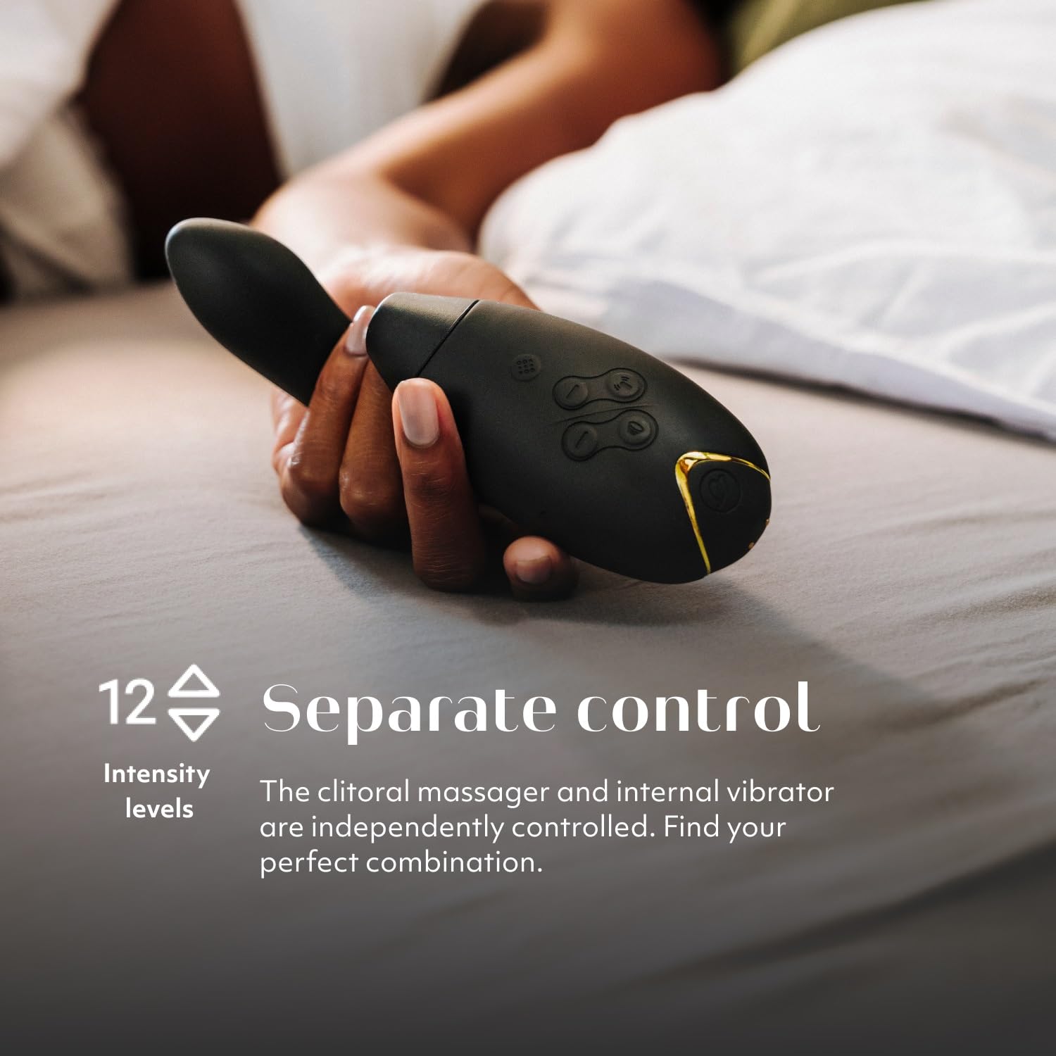 Womanizer InsideOut Clitoral & G-Spot Vibrator - 12 Intensity Levels Rabbit Vibrator for Women | Rechargeable Adult Sex Toy with Suction Technology | Perfect for Solo Play & Couples Intimacy | Black Pleasure Massager