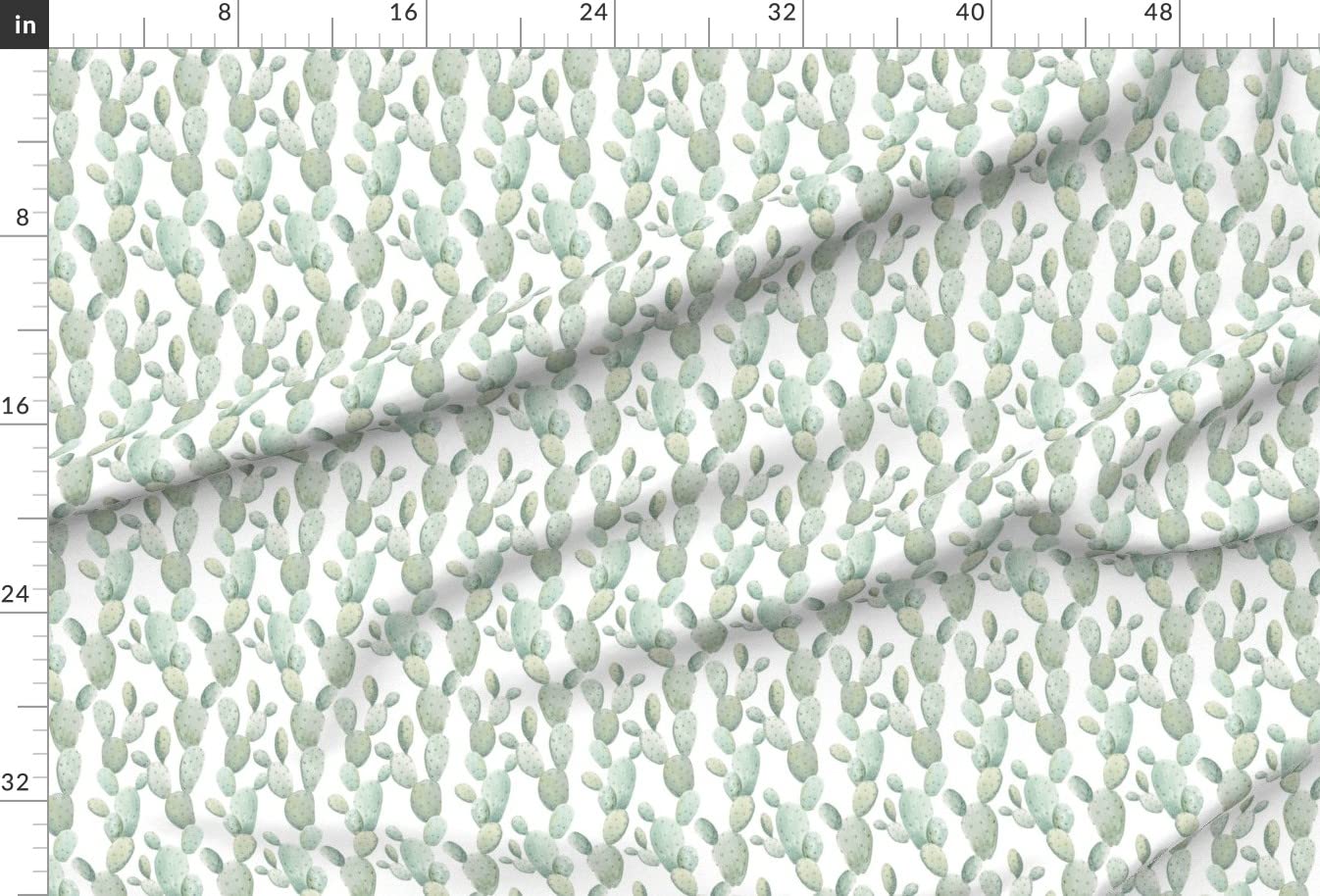 Pear Cactus Watercolor Printed Minky Fabric by The Yard - Southwestern Boho Nursery Desert Plant Design for Sewing Baby Blankets, Quilt Backing & Plush Toys - Soft DIY Craft Material for Home Decor & Gift Making
