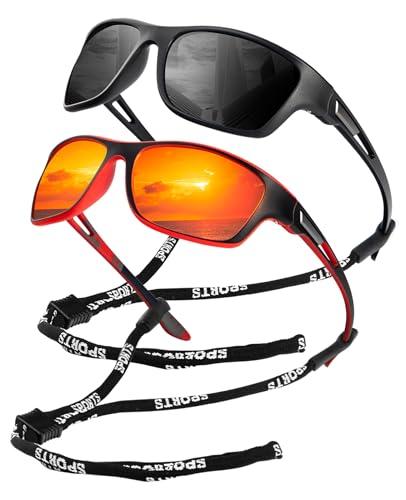 (2 Pack) Matt Black/Red