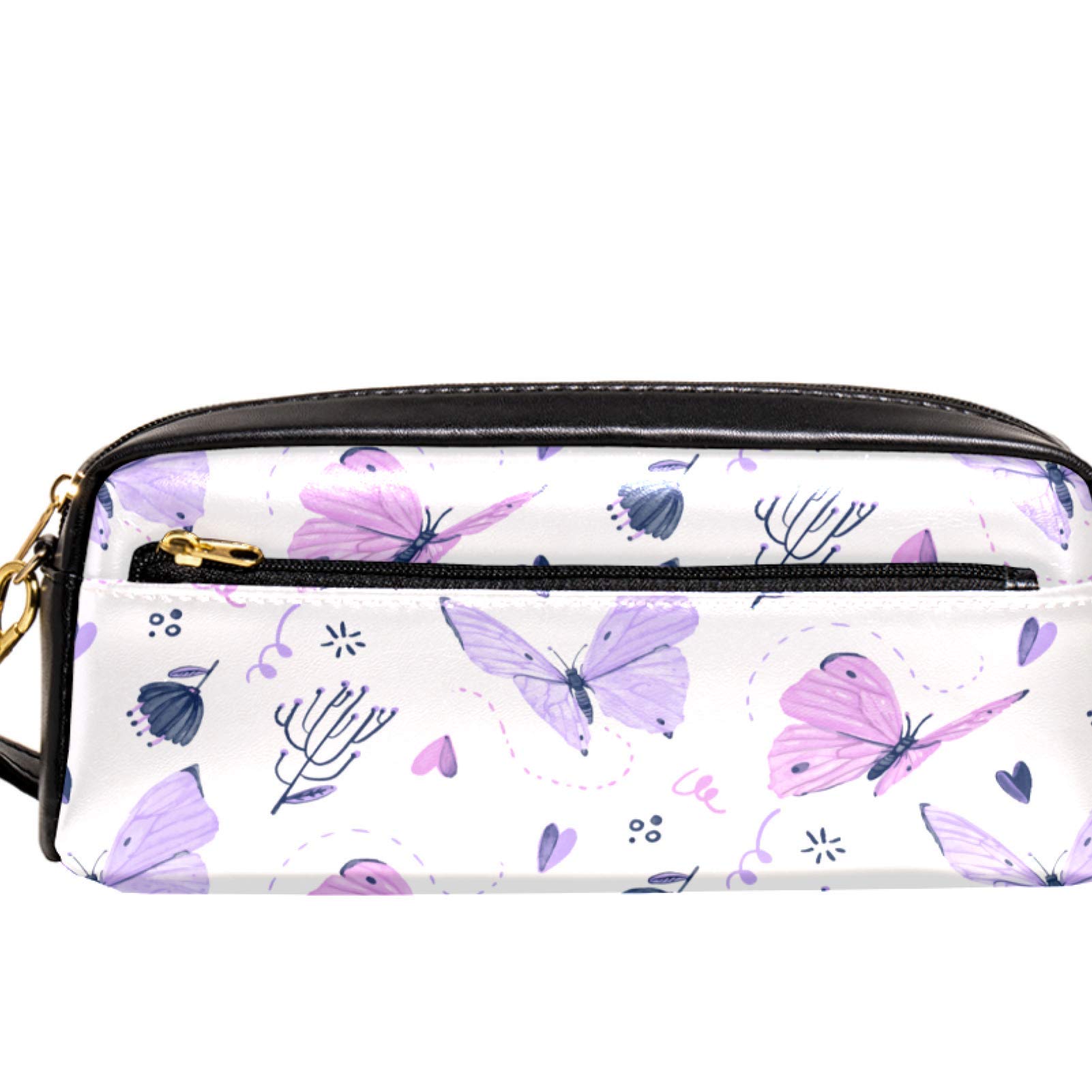 Pink Butterflies Pencil Case - Cute Pen & Marker Holder Pouch, Makeup Bag & Stationery Organizer for School, Office, Travel & Home Storage | Perfect for Students, Artists & Professionals