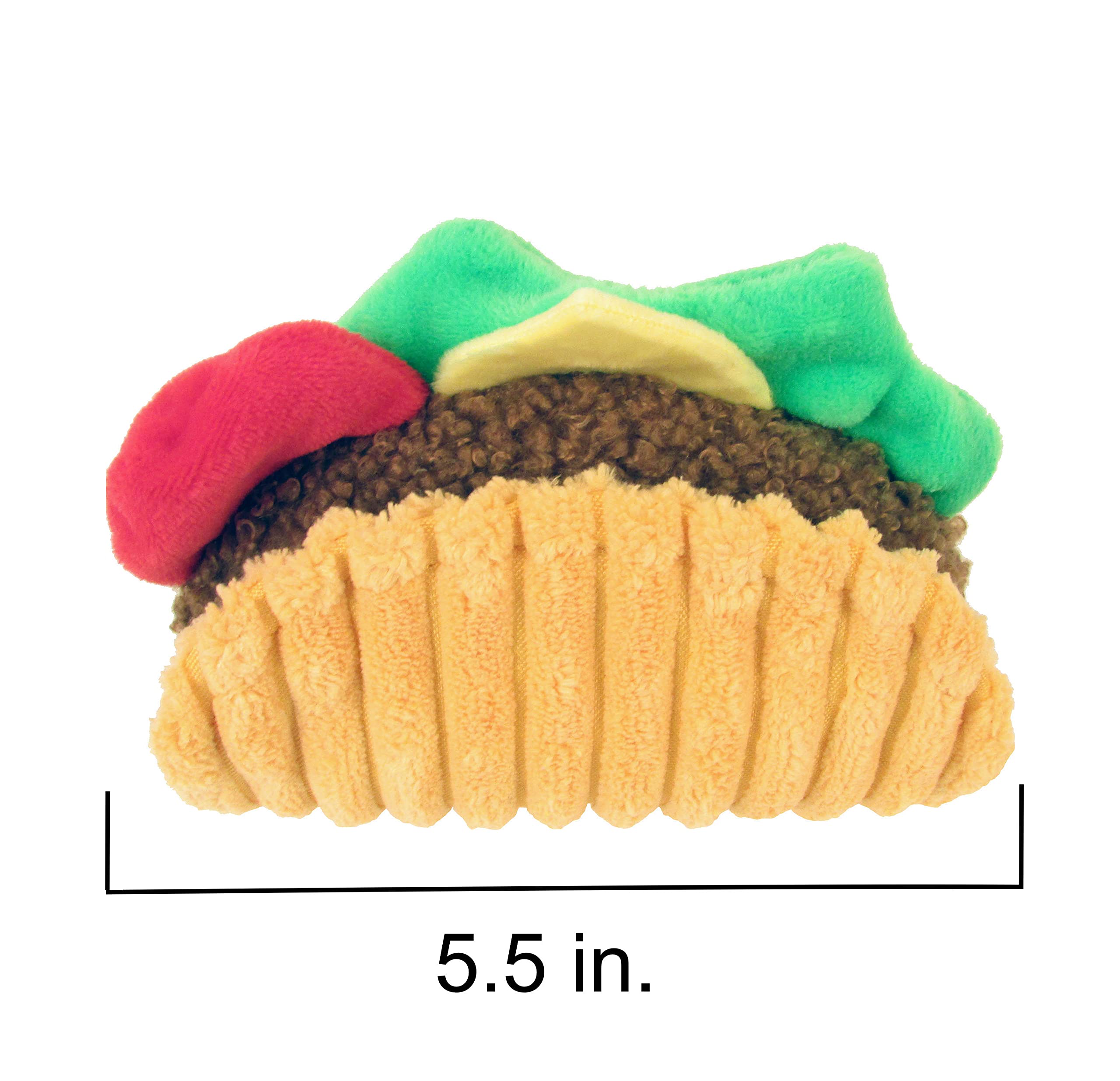 TONBO Cute Food Plush Dog Toys - Soft & Durable Taco Tuesday Combo for Small & Medium Dogs - Perfect for Chewing, Cuddling & Playtime at Home or Outdoors