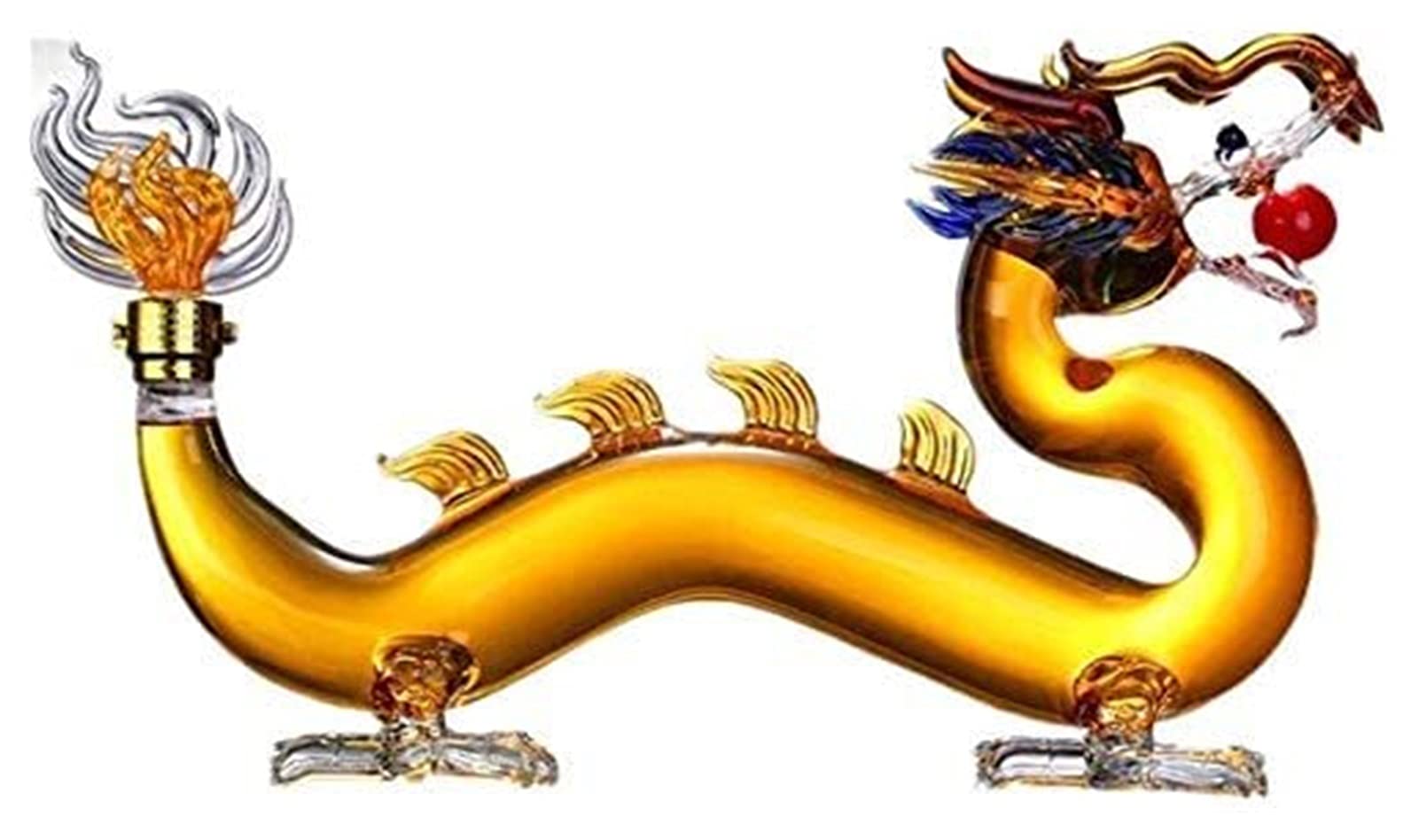 Dragon Shaped Whiskey Decanter - 1000ML Reusable Borosilicate Glass Wine Bottle with Dispenser | Elegant Liquor Storage & Decanting Solution for Home Bar, Gifts & Entertaining