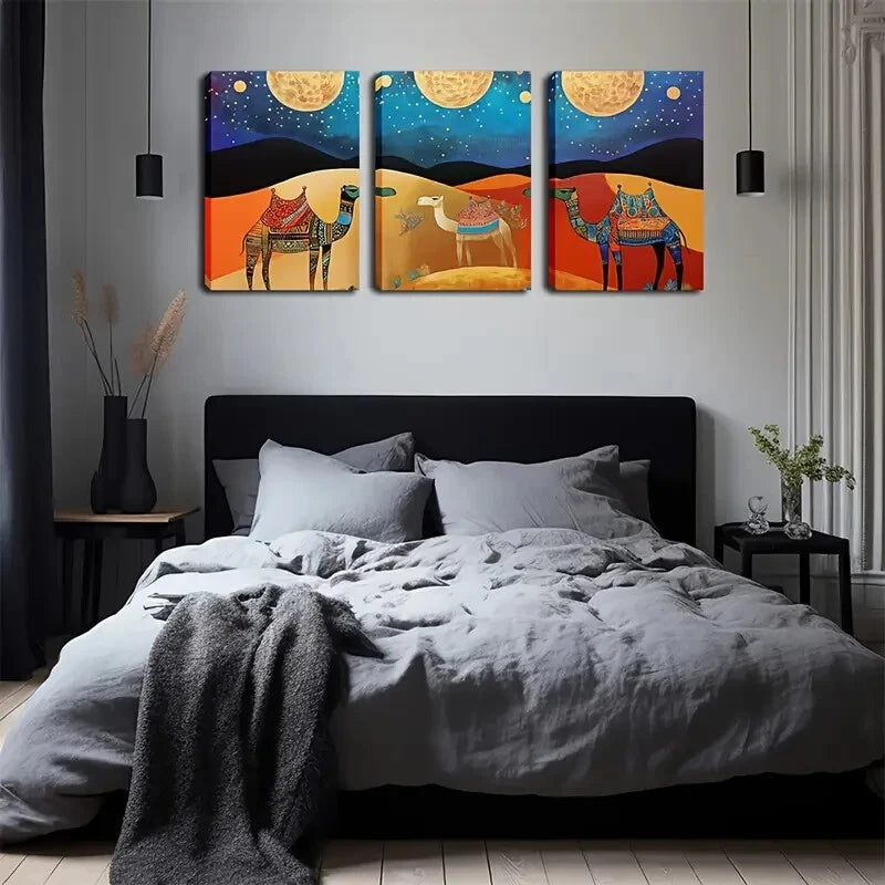 3-Piece Rustic Coastal Wall Art Set - Solid Pattern Framed Canvas 40x60cm - High Quality Australian Made Wall Decor - Perfect for Beach House, Living Room & Bedroom Decoration