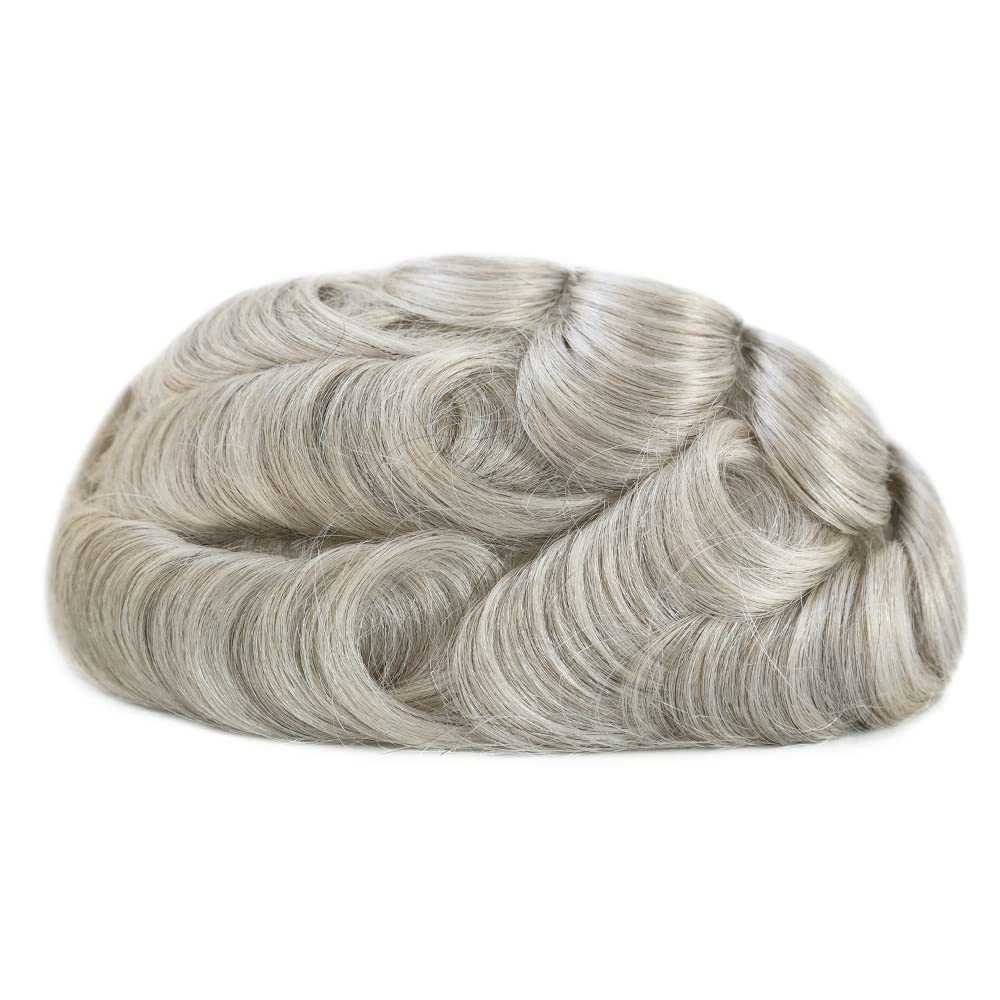 Premium Men's Hair Replacement System - Ultra Thin Skin V-Looped Human Hair Toupee #580 - Natural Brown Hairpiece for Thinning Hair & Baldness - Perfect for Daily Wear, Special Occasions & Confidence Boost