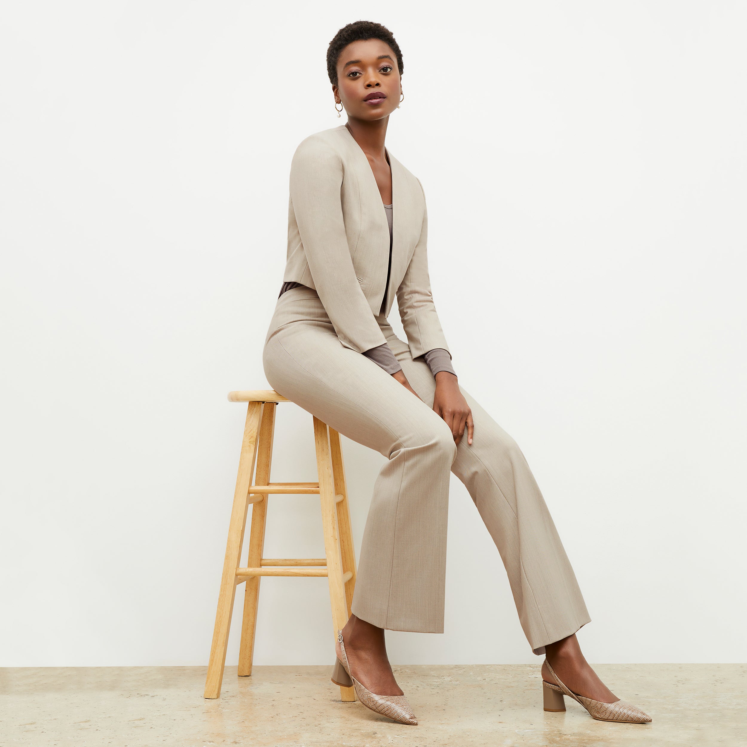 Horton Pant - Washable Wool Twill Pants for Men & Women | Natural Melange Color | Comfortable Office Wear & Casual Outfits