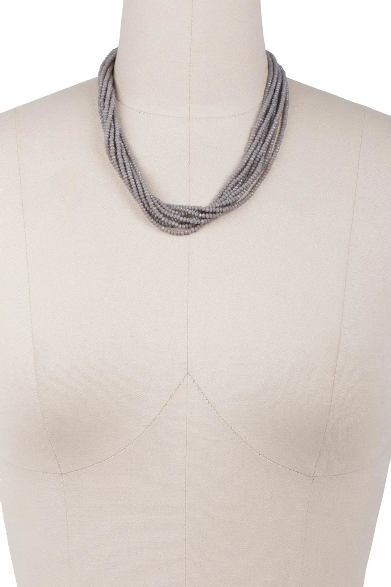 Elegant Crystal Multi Beaded Necklace for Women - Sparkling Fashion Jewelry Gift for Party, Wedding & Evening Occasions