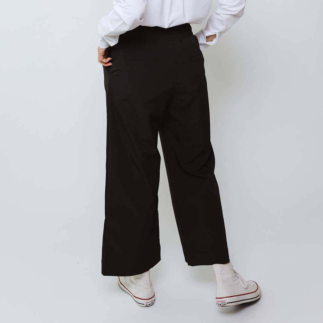 BYU Audrey Wide Leg Pants for Women - High Waisted Stretch Comfortable Trousers, Black - Perfect for Office, Travel & Casual Wear