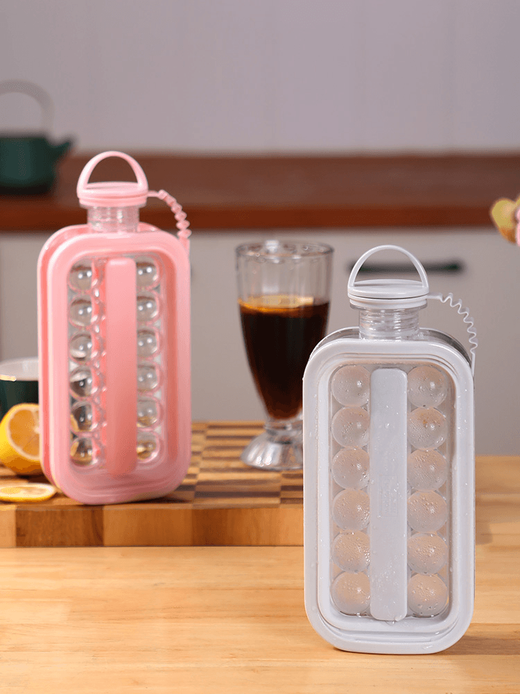 Portable Ice Ball Maker for Cocktails & Whiskey - Stainless Steel Ice Mold with Lid - Perfect for Home Bars, Parties & Gifts