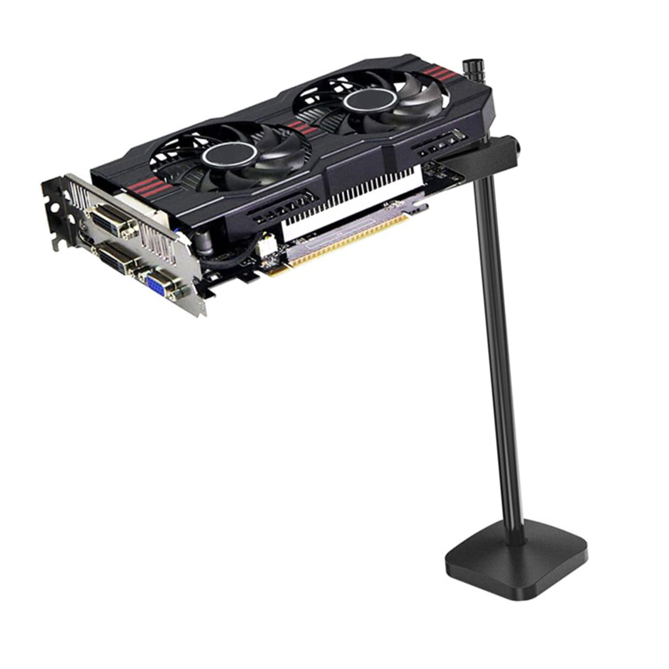 Mikikit 4pcs Black Aluminum-Magnesium Alloy Adjustable GPU Support Bracket - Graphics Card Holder Frame for PC Case Accessories | Perfect for Gaming Rigs & Workstation Builds
