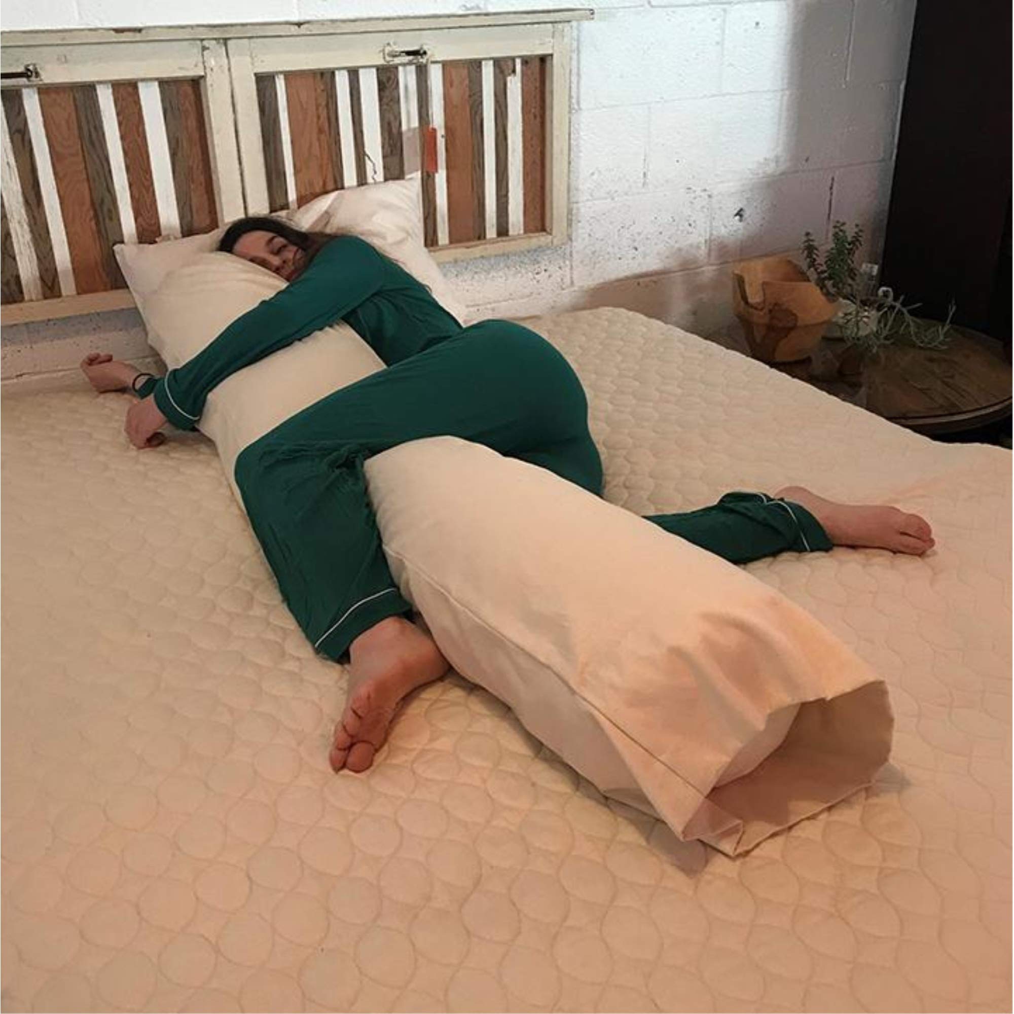 Organic Body Pillows - EcoWool 20x54 for Comfort & Sleep Support