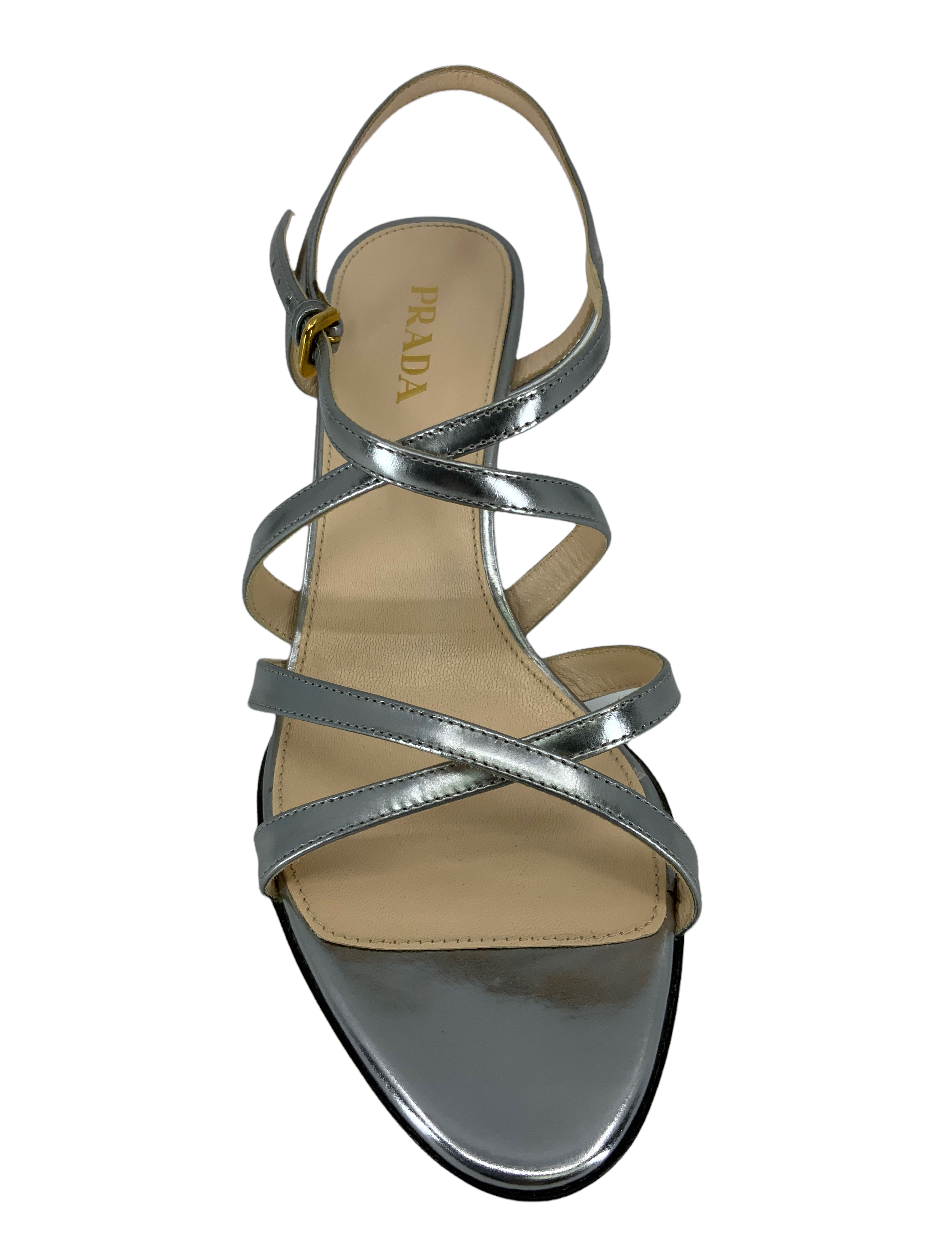 Prada Leather Strappy Sandals Women Size 8 | Luxury Designer Heels for Summer Weddings & Evening Parties