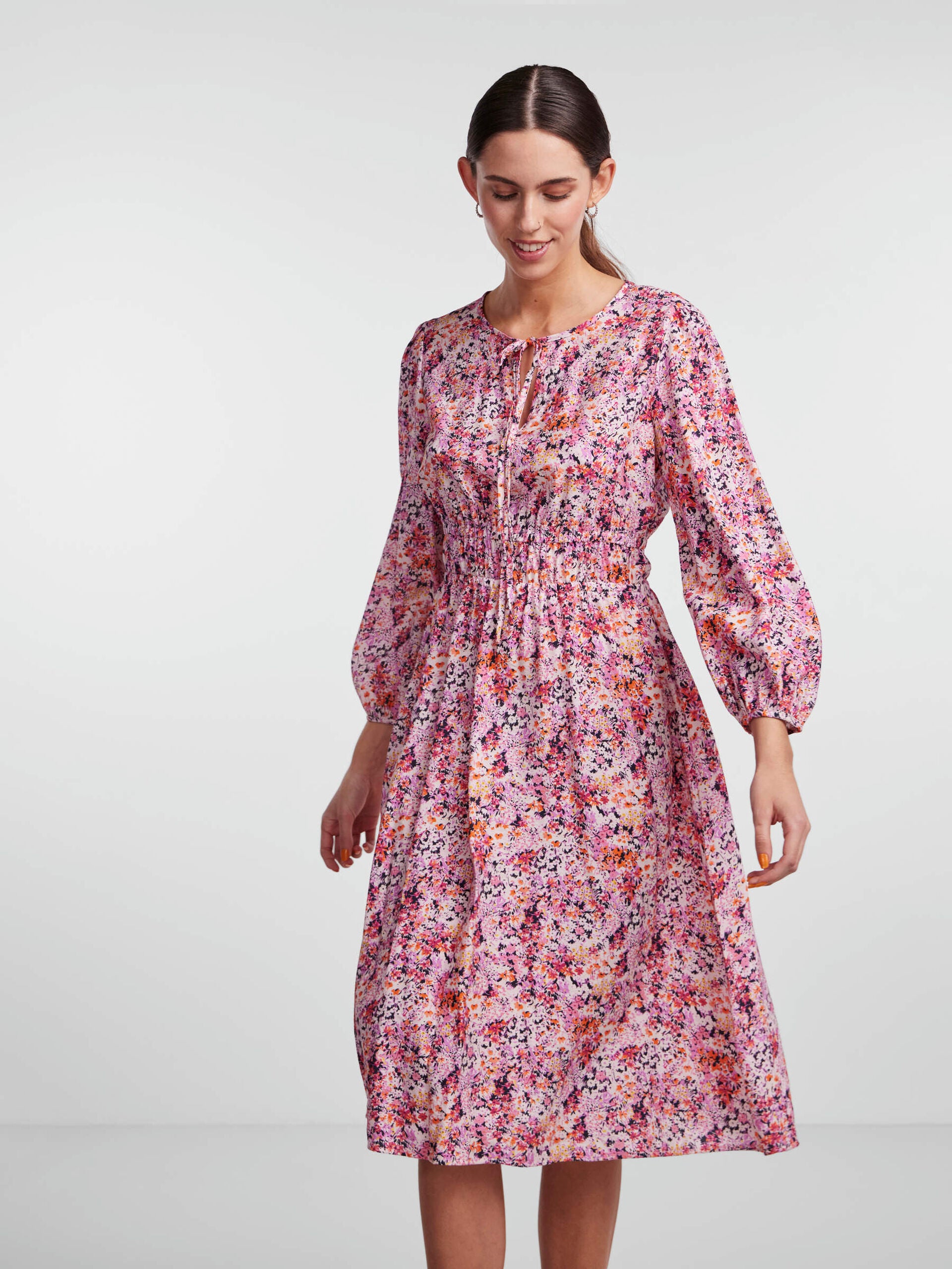BRUNA MIDI DRESS - Floral Print Violet Summer Dress for Women | Perfect for Beach Vacation, Wedding Guest & Date Night Outfits