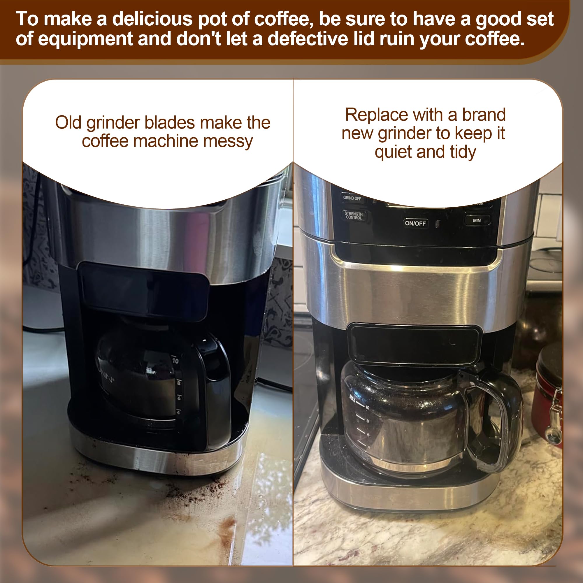 DGB-500GRD Coffee Maker Grinder Basket Replacement - Compatible with Cuisinart DGB-475, DGB-475BK, DGB-625BC, DGB-625BCP1 - 2 Pack - Perfect for Home & Office Coffee Brewing