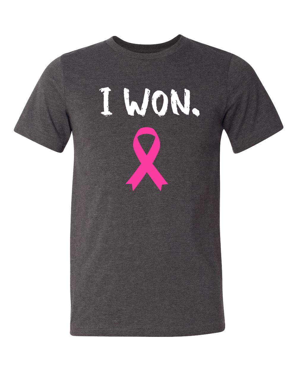 I Won Shirt - Pink Ribbon Breast Cancer Awareness & Survivor Support T-Shirt for Women - Wear to Fundraisers, Walks & Awareness Events