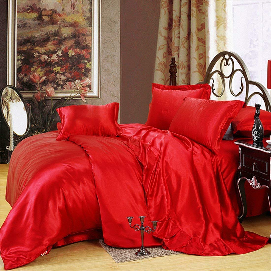 Premium 6-Piece Silk Satin Sheet Set - Twin Size with 24