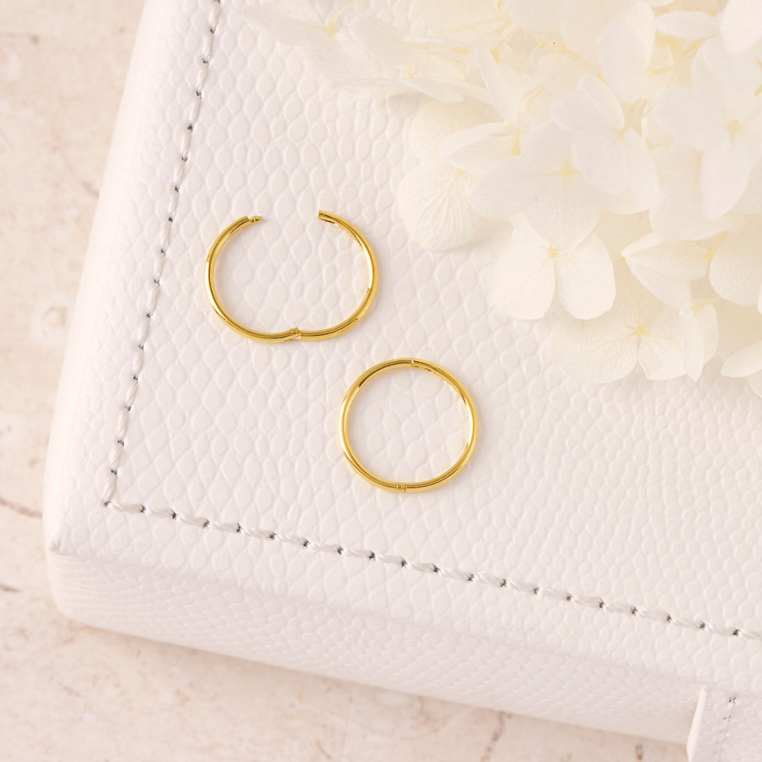12mm Gold Endless Hoop Earrings for Women - Sleek & Stylish Everyday Wear for Work, Parties & Special Occasions