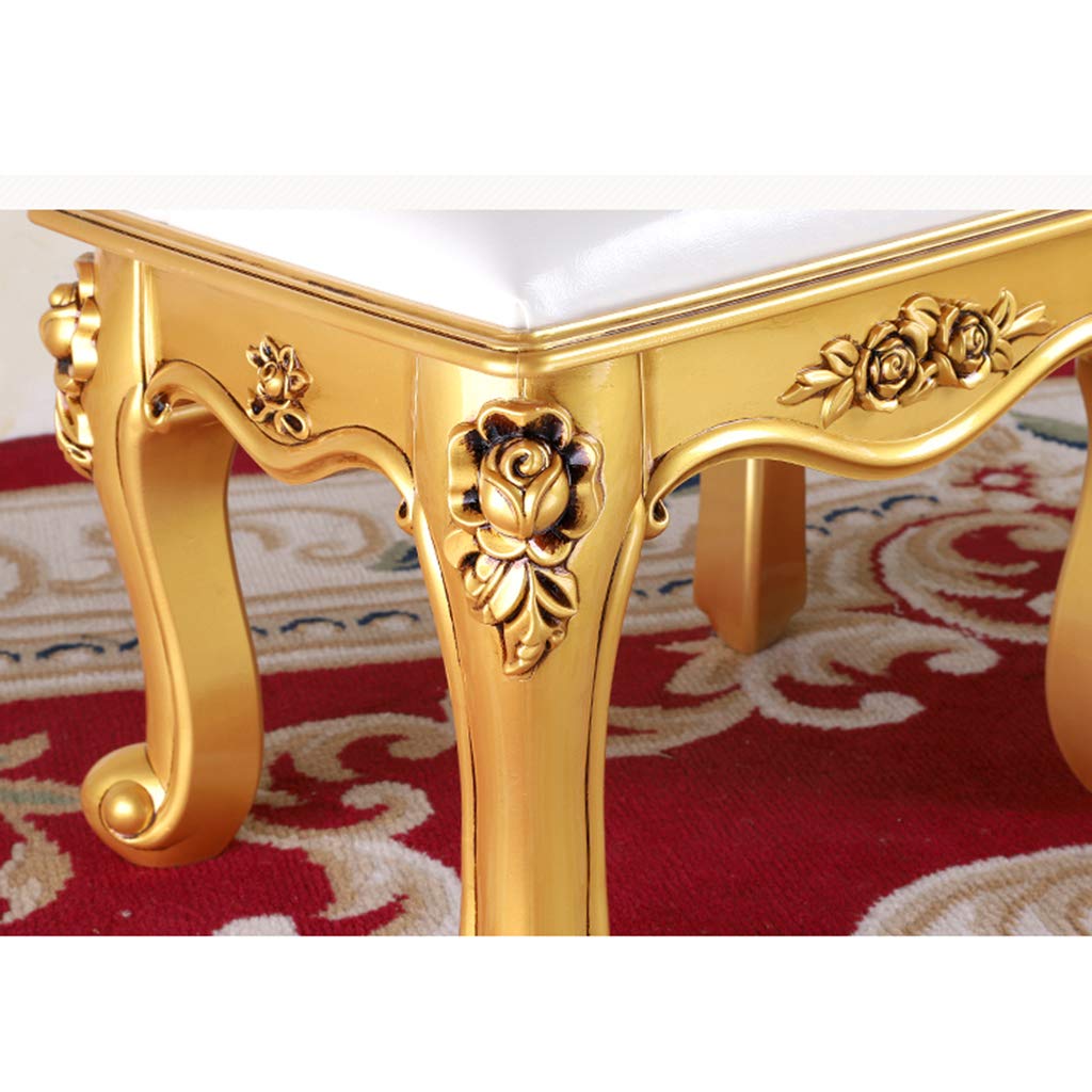 ZYIFAN Vanity Stool with Thick Padded Cushion - Makeup Bench & Dressing Stool with ABS Legs - Easy-to-Clean Faux Leather Upholstery - Perfect for Bedroom, Bathroom & Piano Seating