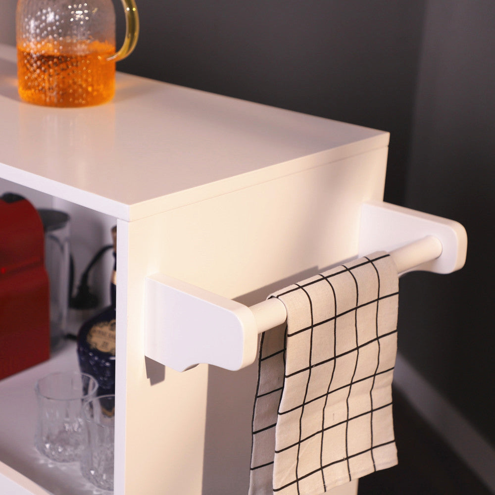 Multifunctional Kitchen Island Cart with Wheels - Large Storage Space, Towel Rack & Spice Rack - Portable Rolling Kitchen Organizer for Small Spaces - Perfect for Cooking, Baking & Entertaining - MFSTUDIO
