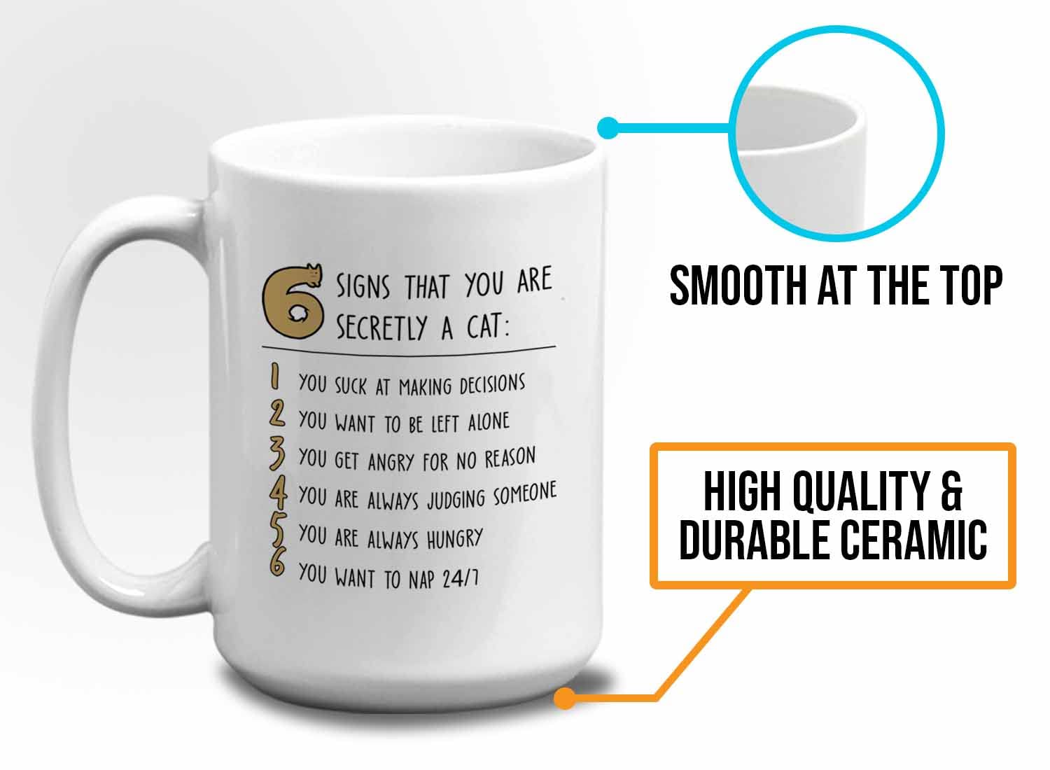 15oz White Cat Mug - Funny Kitten Coffee Cup for Cat Lovers, Pet Rescuers & Fur Parents - Perfect Gift for Maine Coon & British Shorthair Fans - Great for Morning Coffee, Office Use & Cat-Themed Parties