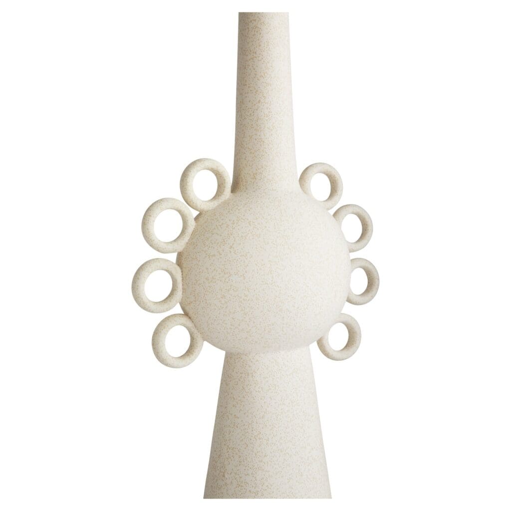 Cyan Design 11205 Ringlets Vase - Elegant White Small Ceramic Flower Vase for Home Decor, Wedding Centerpieces & Tabletop Arrangements