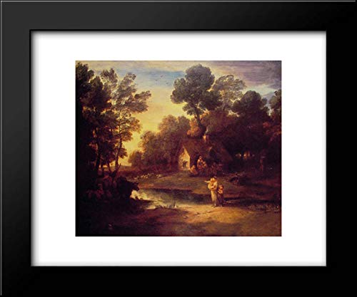 Thomas Gainsborough Wooded Landscape With Cattle By A Pool And A Cottage At Evening 18x15 Framed Art Print - Perfect for Living Room, Bedroom, or Office Decor
