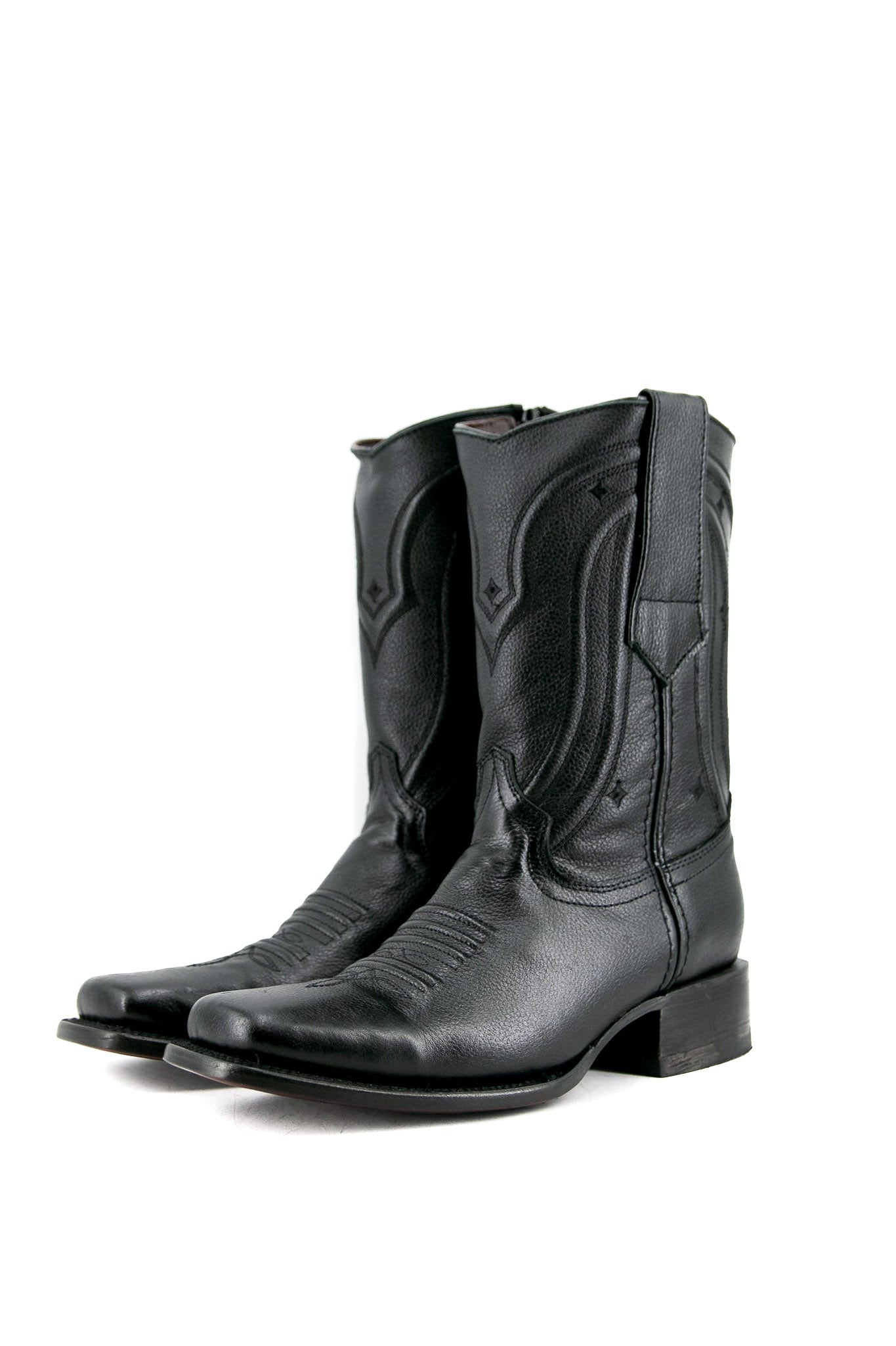Rock'em Solid Floater Zipper Rodeo Cowboy Boots for Men - Western Style Leather Riding Boots with Side Zipper - Perfect for Rodeo, Country Dancing & Outdoor Adventures