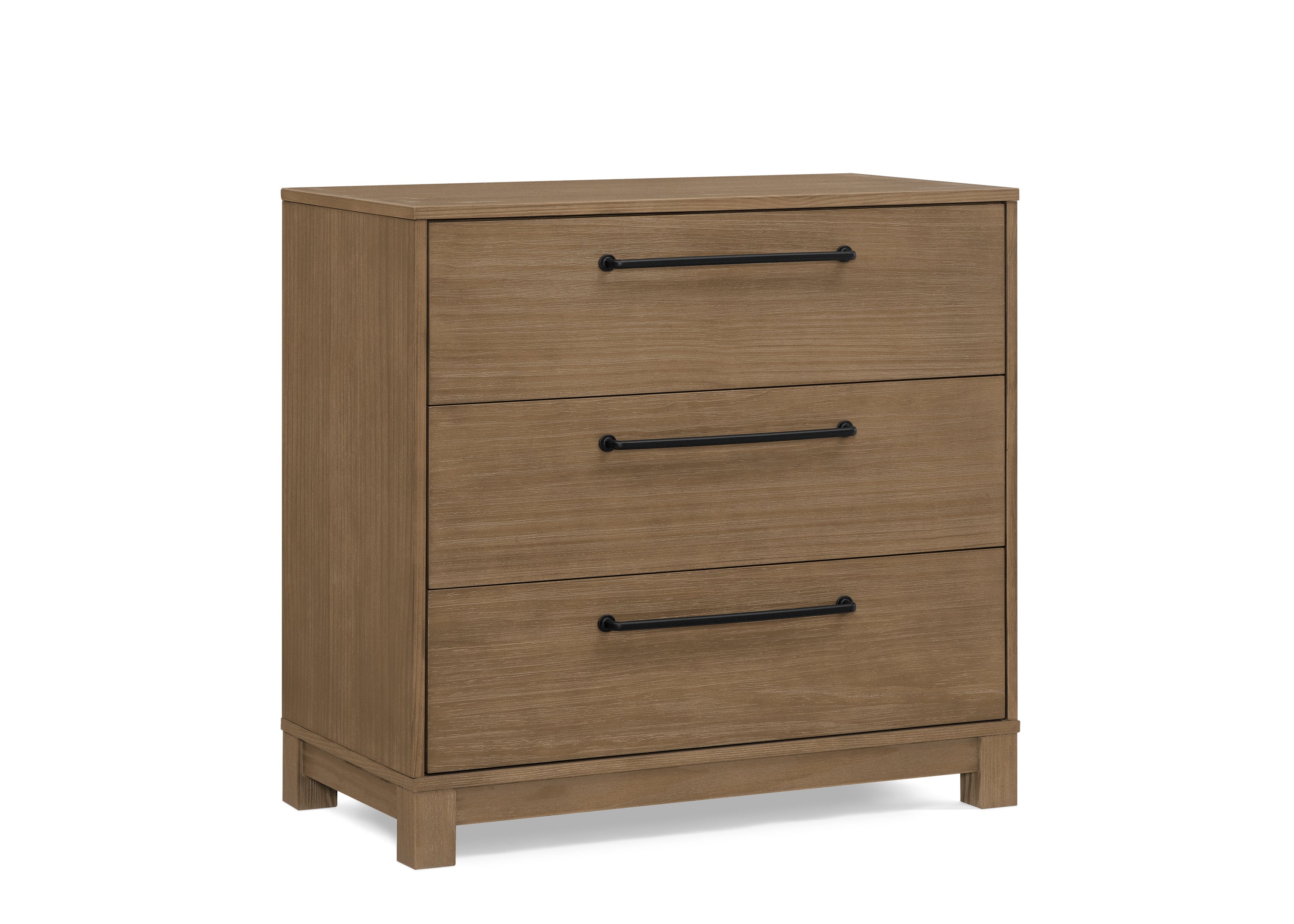 Rustic 3-Drawer Wooden Dresser with Interlocking Drawers - Perfect for Bedroom Storage & Farmhouse Decor