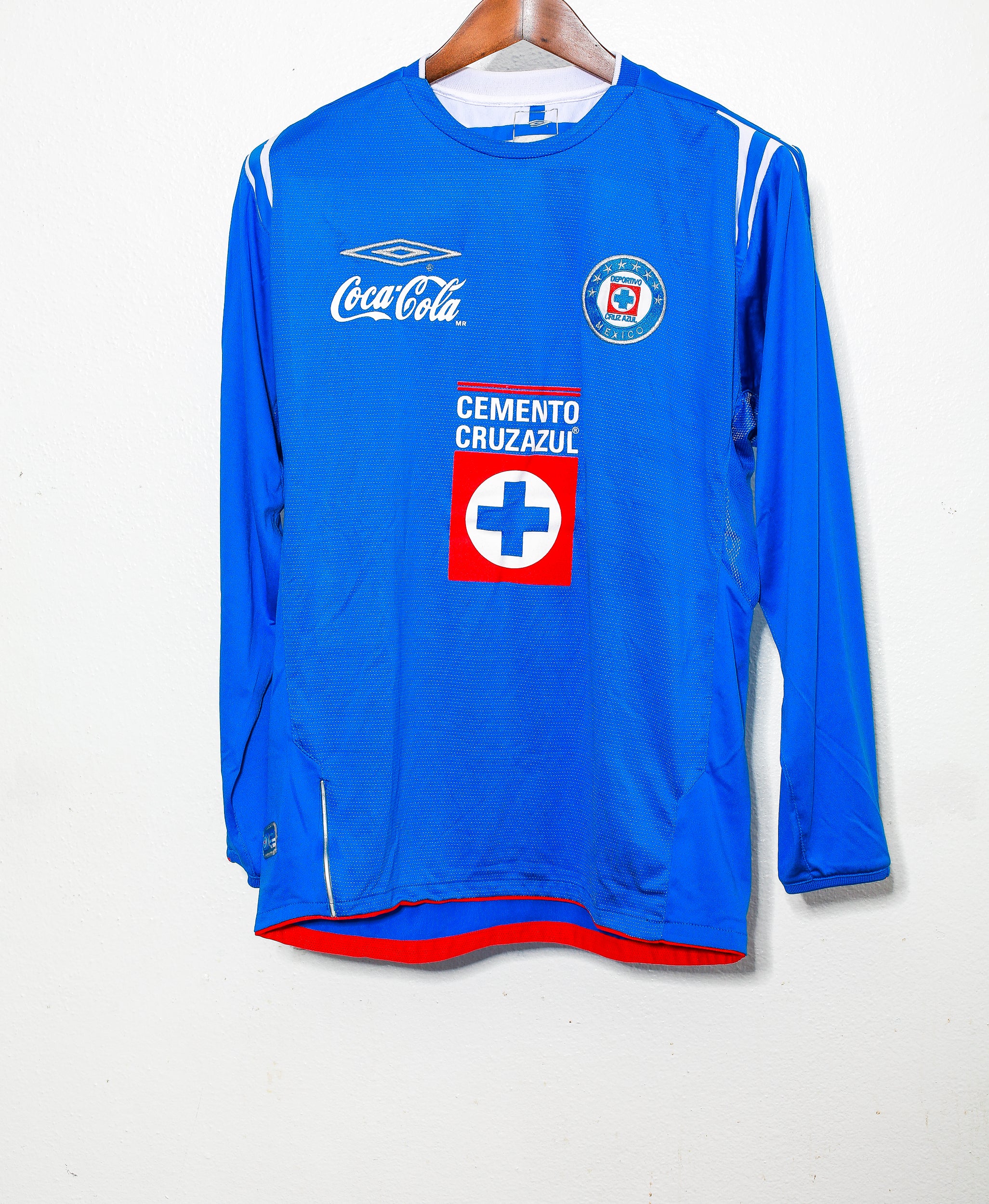 2007-2008 Cruz Azul Home Long Sleeve Jersey (Size L) - Authentic Soccer Jersey for Fans & Collectors - Perfect for Match Days, Gifts & Sports Memorabilia