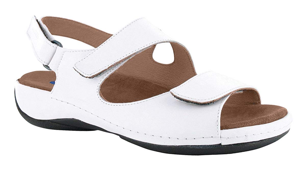 Wolky Women's Liana Comfort Sandals - White Smooth Leather Size 38 EU | Breathable Summer Walking Shoes for Beach, Travel & Casual Outfits