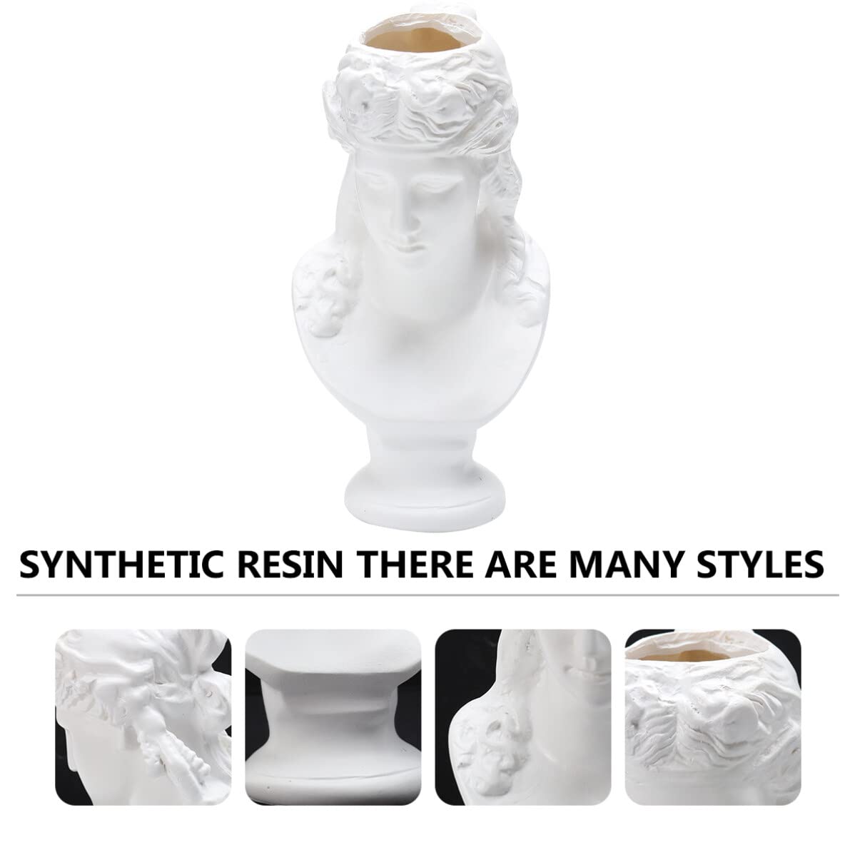 Cabilock White Ceramic Flower Pot - Multifunctional Succulent Planter, Pen Holder, Goddess Statue & Home Decor for Dining Table, Office Desk, and Living Room Decorations